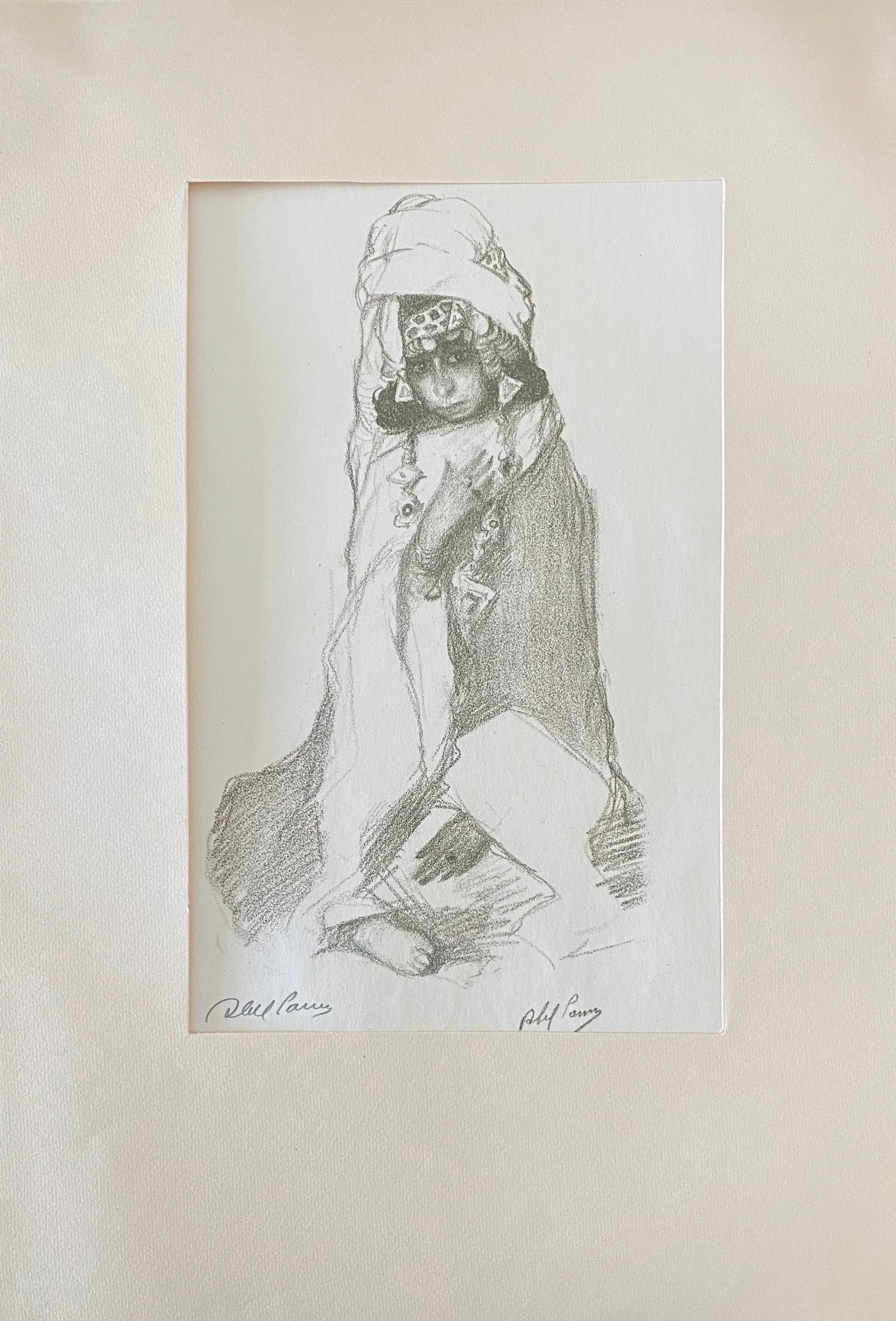 Abel Pann Israeli Bezalel Art School Litografia Judaica Stampa biblica Arte ebraica in vendita 1