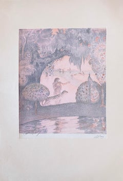 Abel Pann Israeli Bezalel School Lithograph Judaica Biblical Print Jewish Art