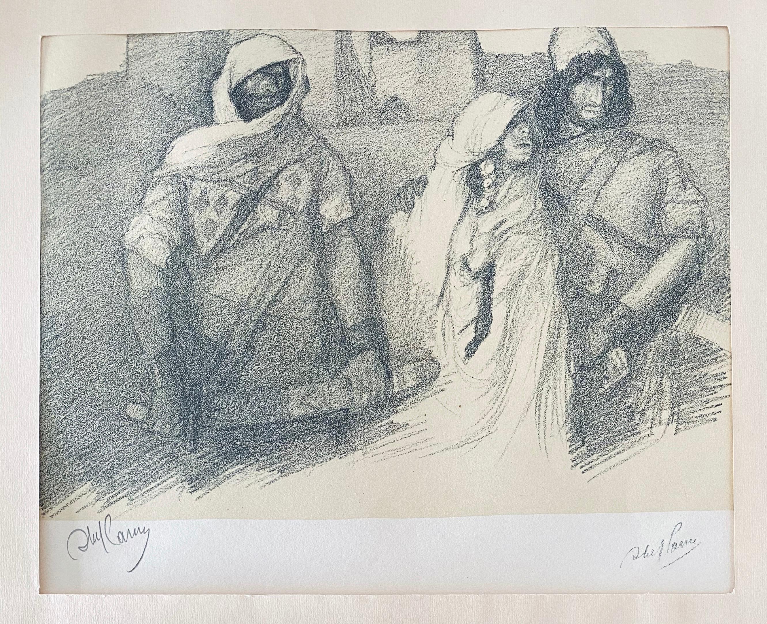 Abel Pann Israeli Bezalel Art School Litografia Judaica Stampa biblica Arte ebraica in vendita 1