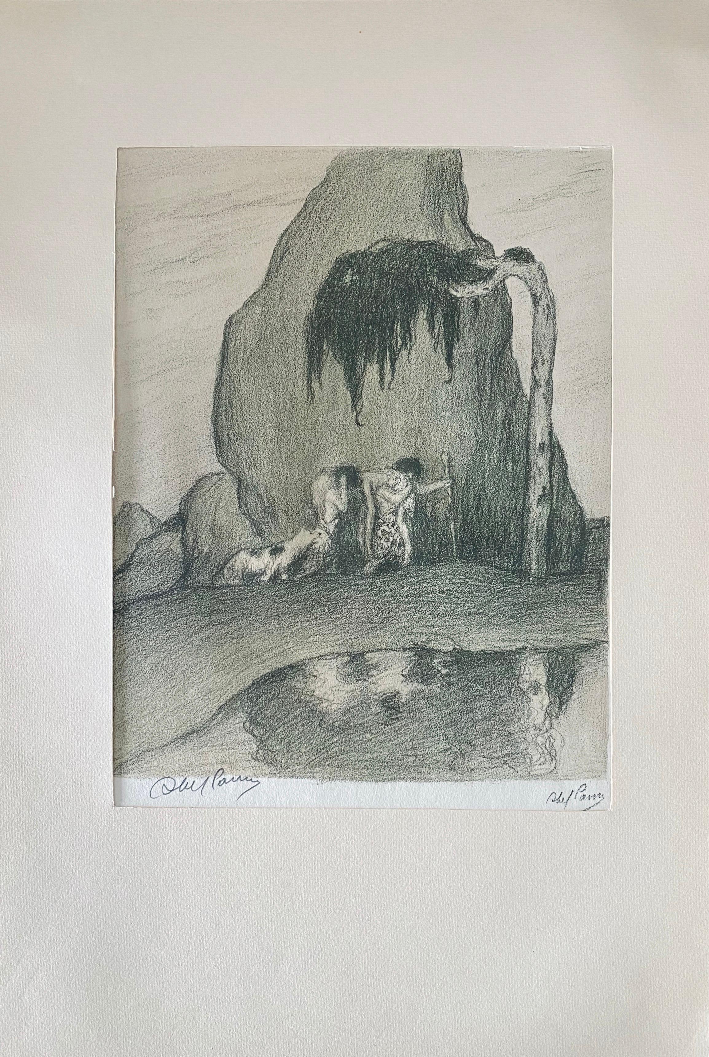 Abel Pann Israeli Bezalel Art School Litografia Judaica Stampa biblica Arte ebraica in vendita 1