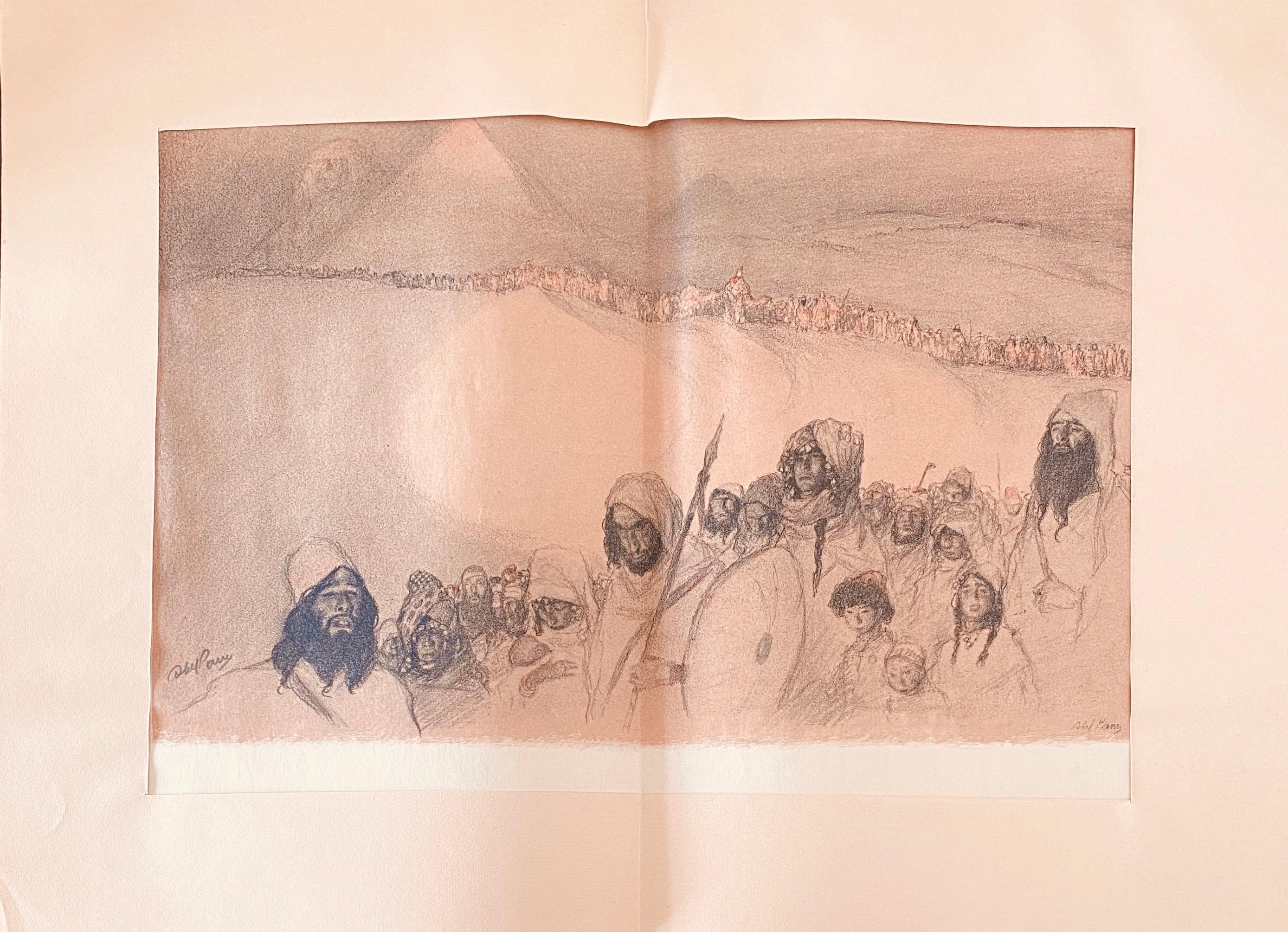 Abel Pann Israeli Bezalel Art School Litografia Judaica Stampa biblica Arte ebraica in vendita 1