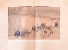 Abel Pann Israeli Bezalel School Lithograph Judaica Biblical Print Jewish Art