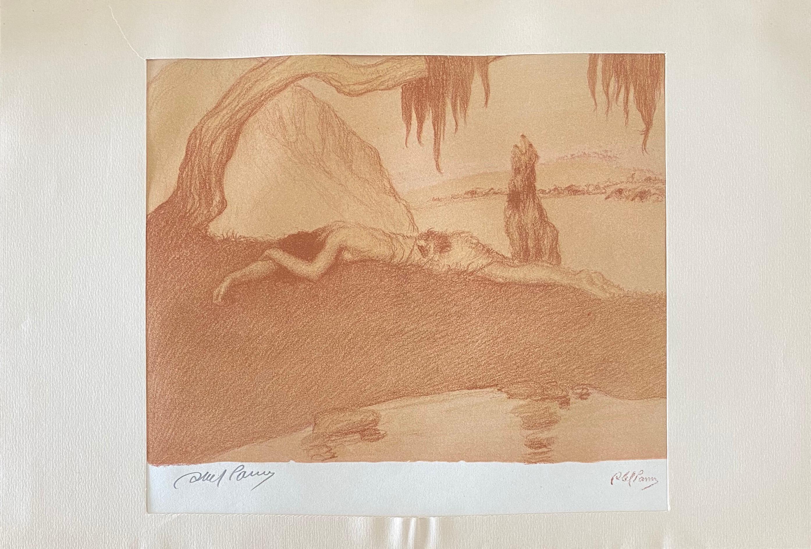 Abel Pann Israeli Bezalel Art School Litografia Judaica Stampa biblica Arte ebraica in vendita 1