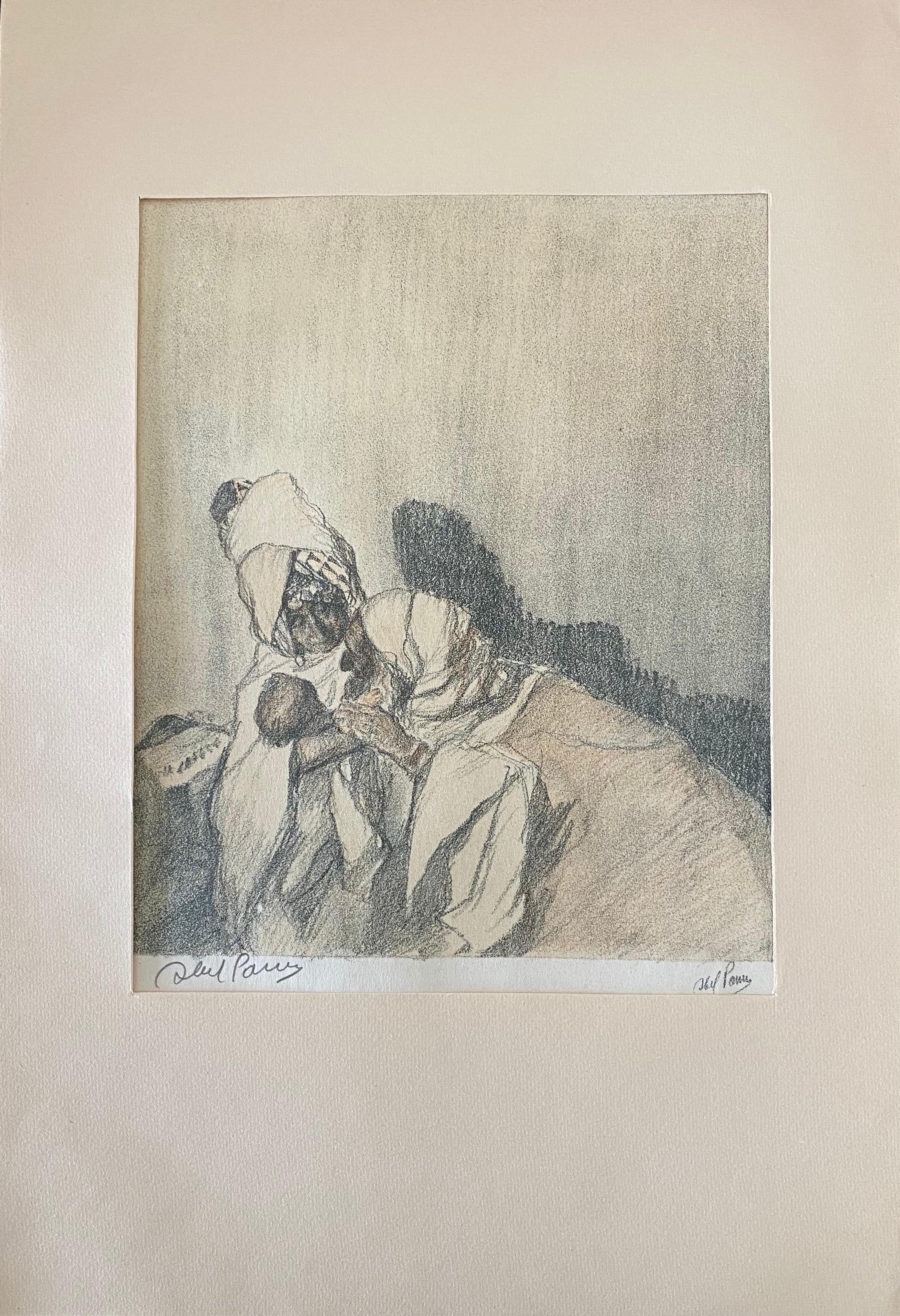 Abel Pann Israeli Bezalel Art School Litografia Judaica Stampa biblica Arte ebraica in vendita 1