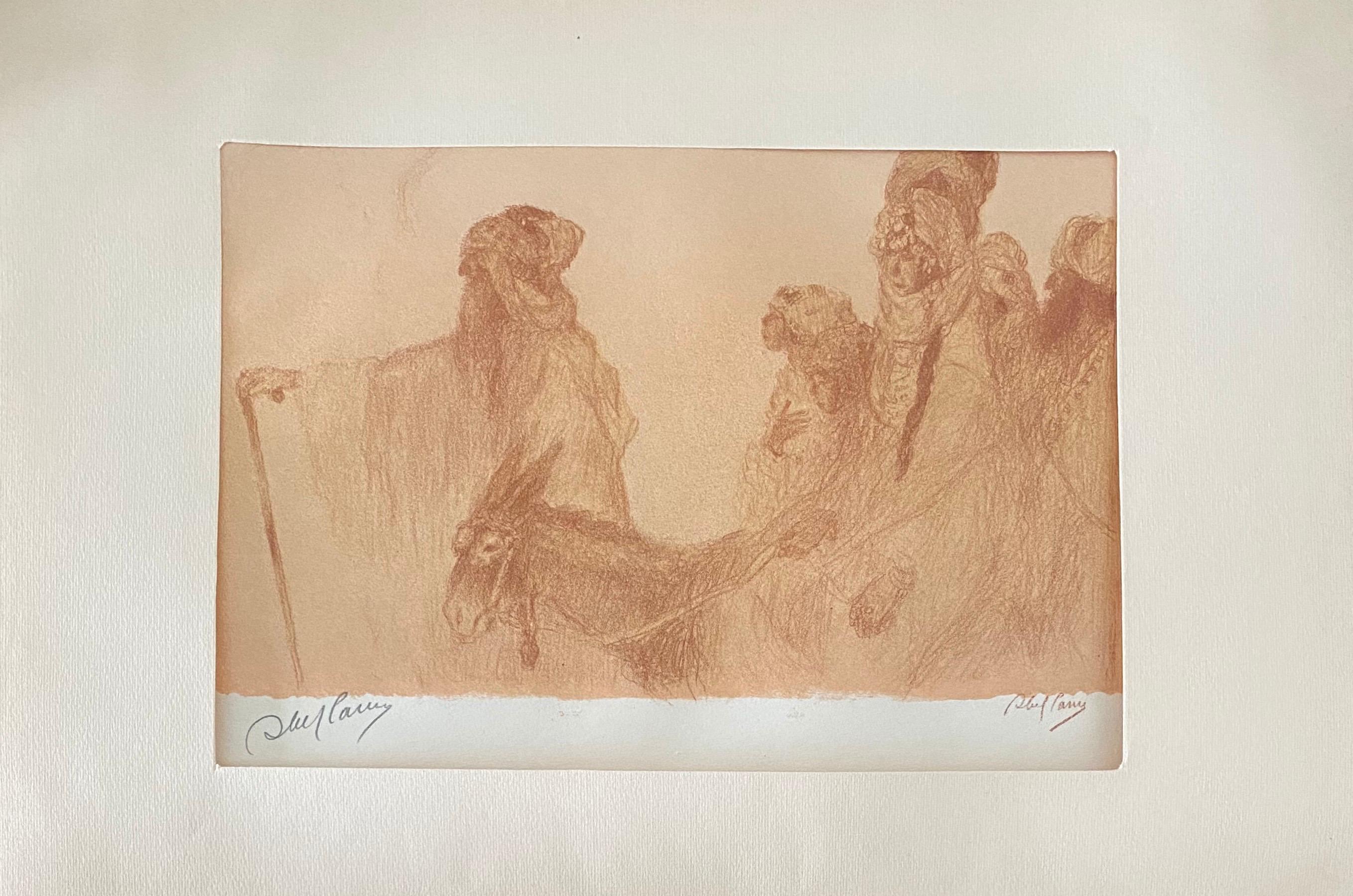 Abel Pann Israeli Bezalel Art School Litografia Judaica Stampa biblica Arte ebraica in vendita 1