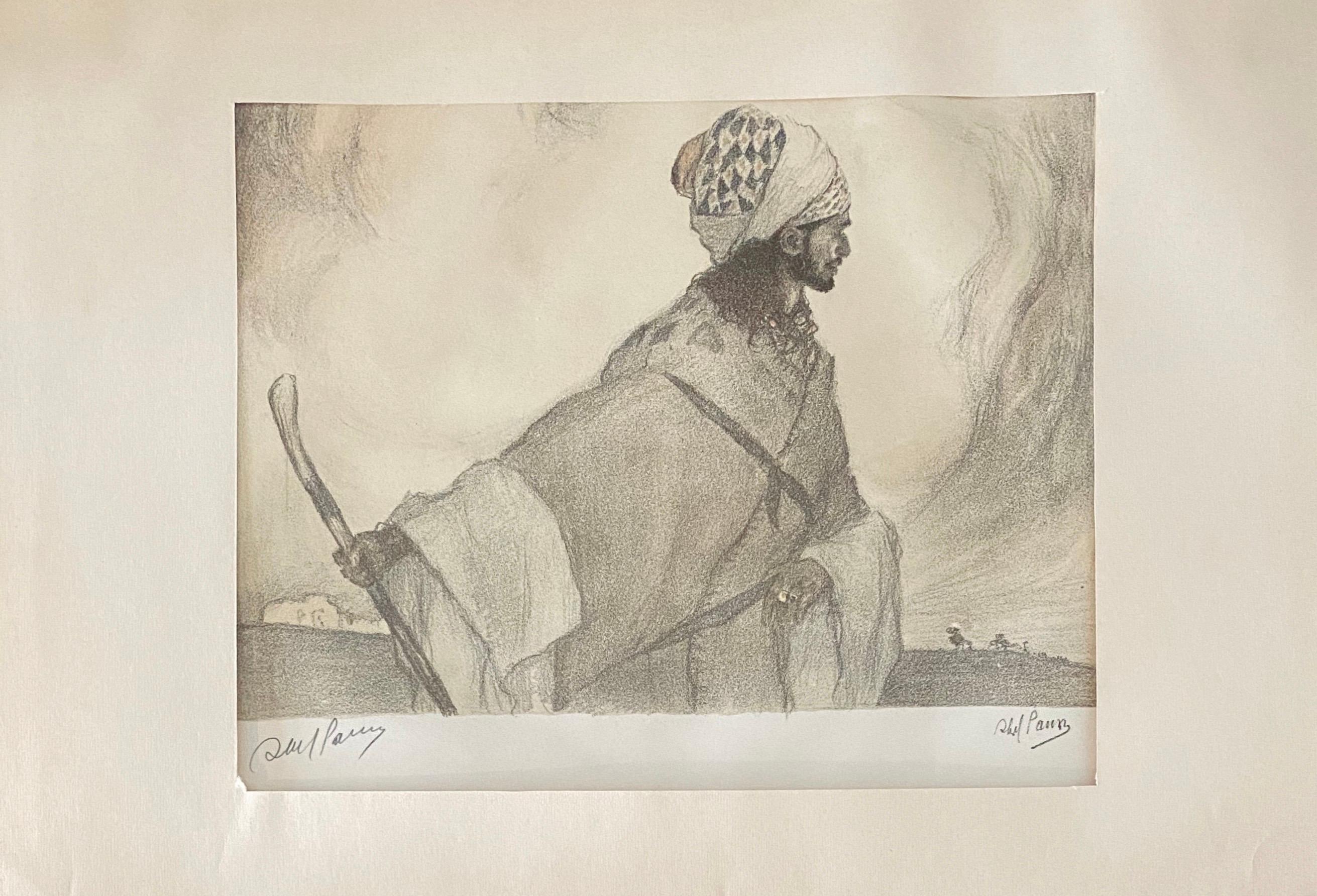 Abel Pann Israeli Bezalel Art School Litografia Judaica Stampa biblica Arte ebraica in vendita 1