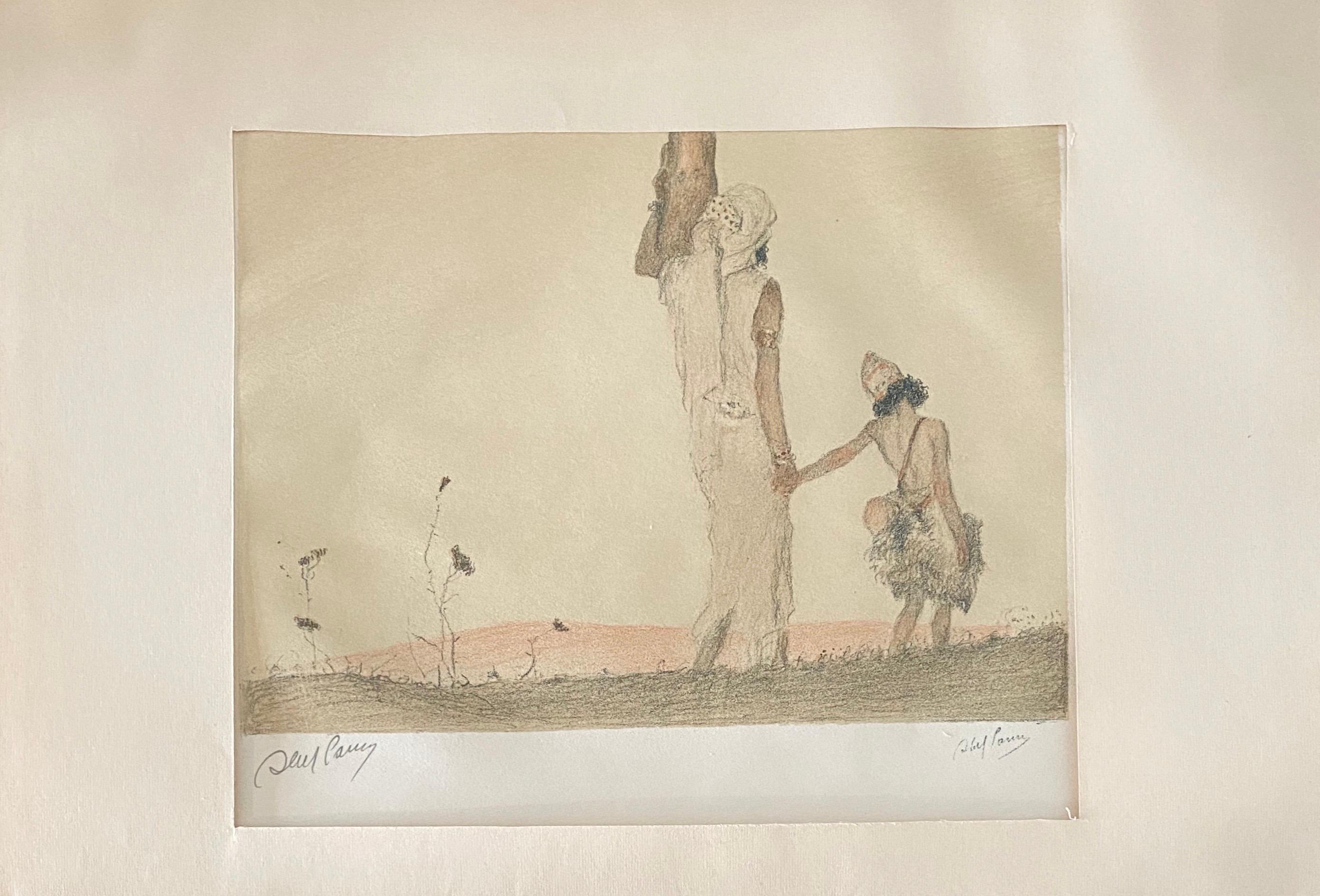 Abel Pann Israeli Bezalel Art School Litografia Judaica Stampa biblica Arte ebraica in vendita 1