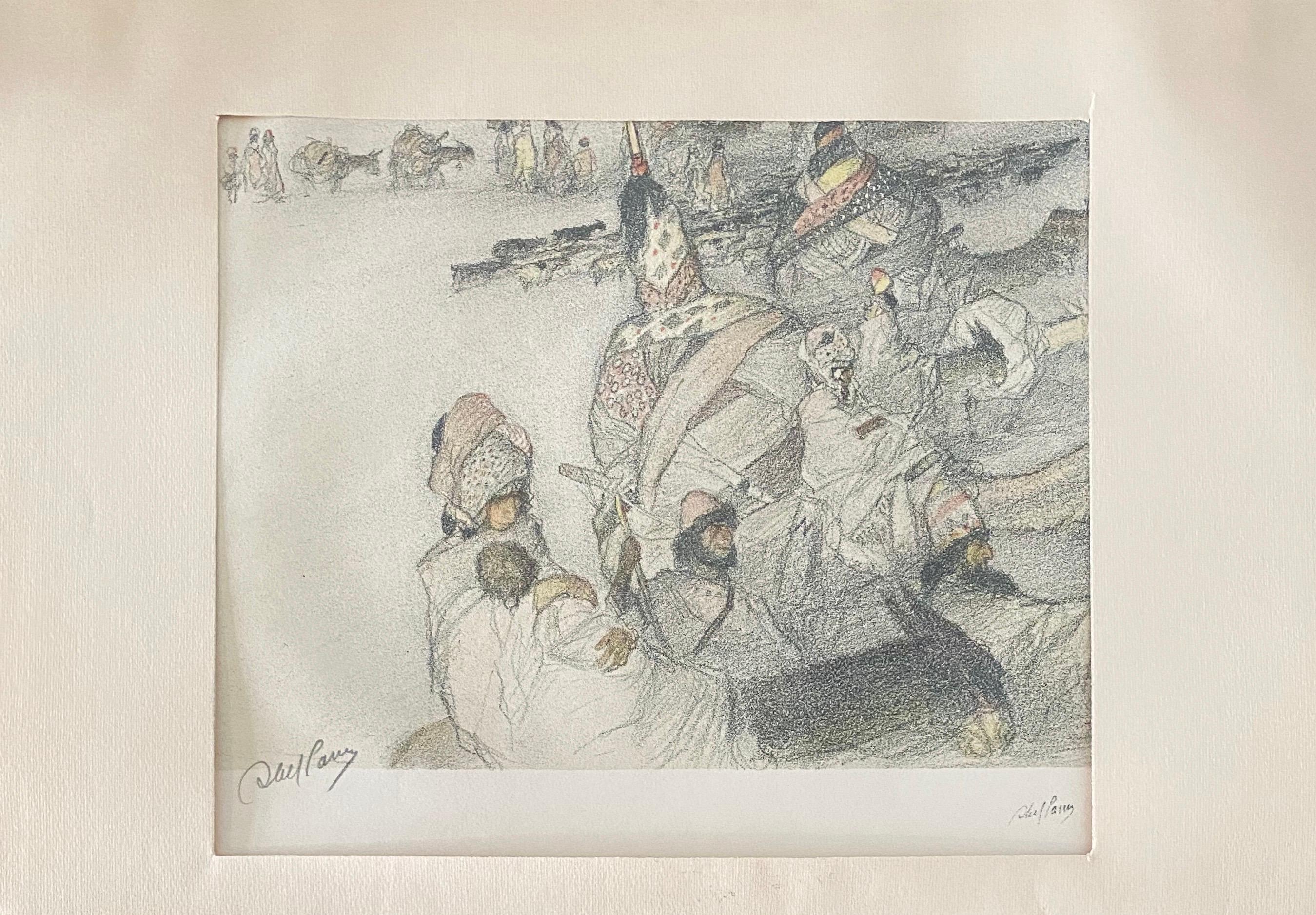 Abel Pann Israeli Bezalel Art School Litografia Judaica Stampa biblica Arte ebraica in vendita 1
