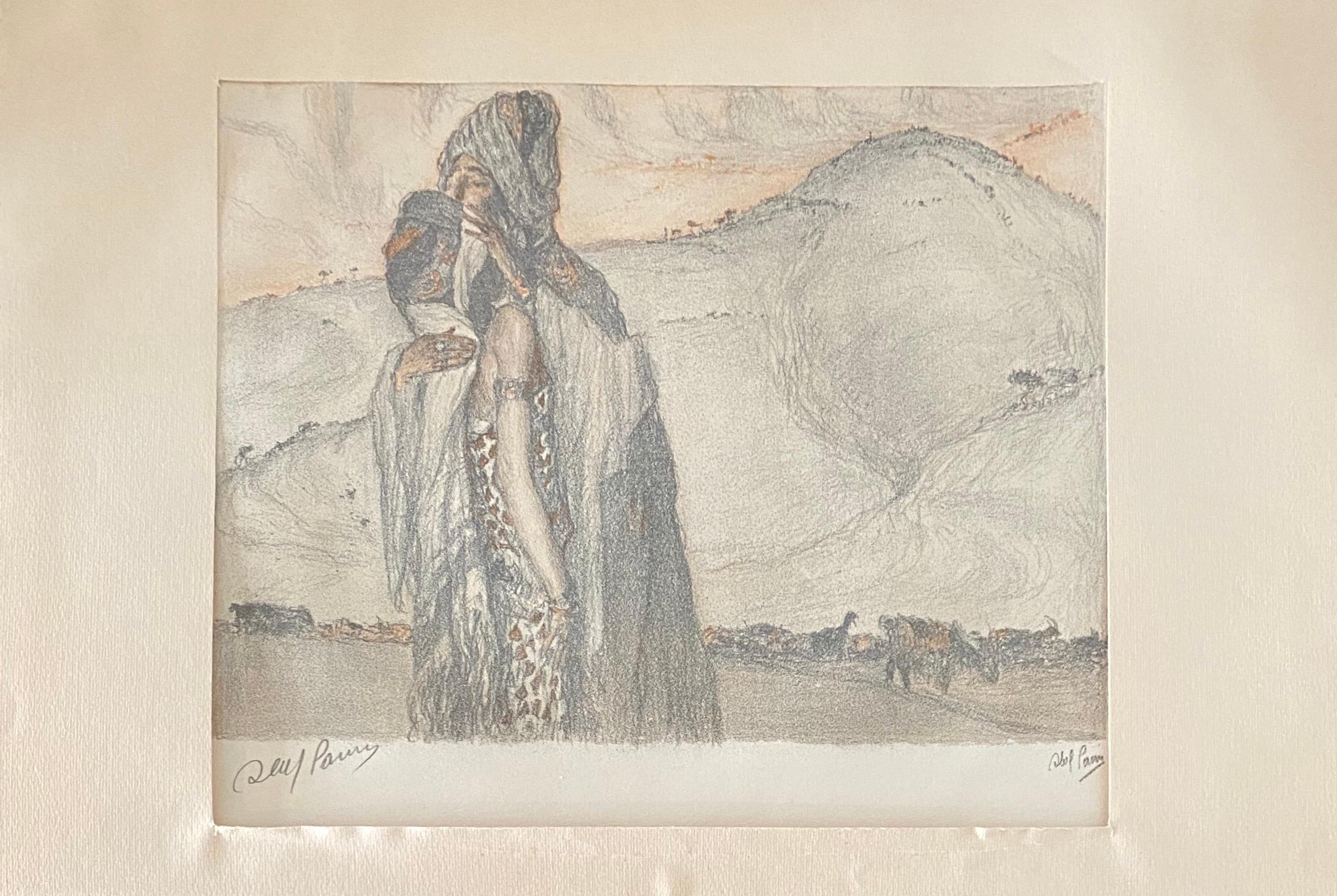 Abel Pann Israeli Bezalel Art School Litografia Judaica Stampa biblica Arte ebraica in vendita 1