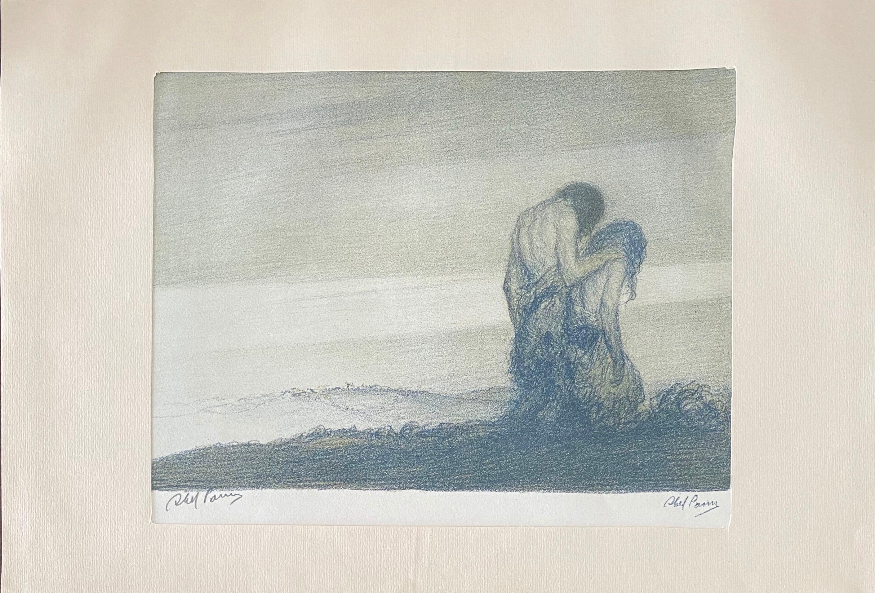Abel Pann Israeli Bezalel Art School Litografia Judaica Stampa biblica Arte ebraica in vendita 1