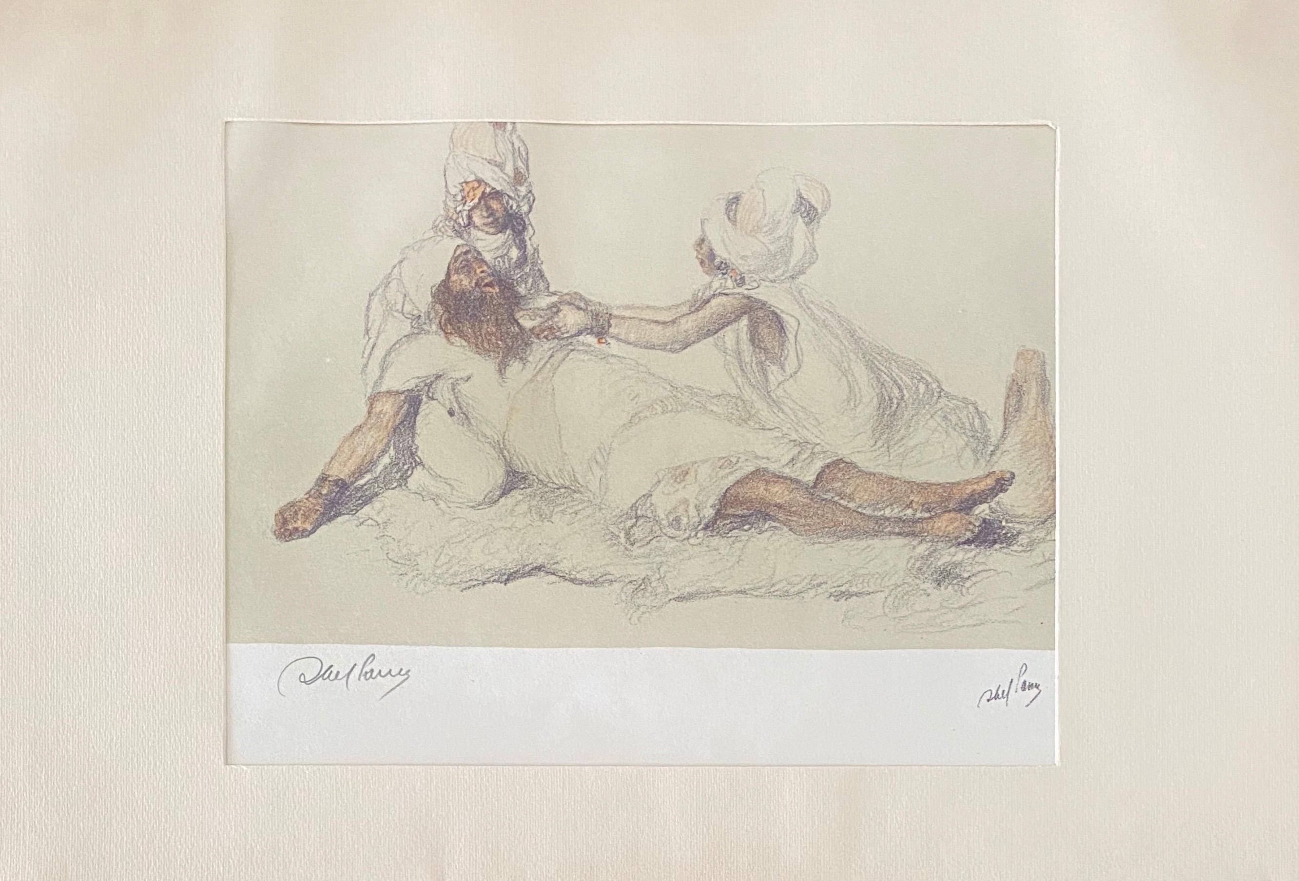 Abel Pann Israeli Bezalel Art School Litografia Judaica Stampa biblica Arte ebraica in vendita 1