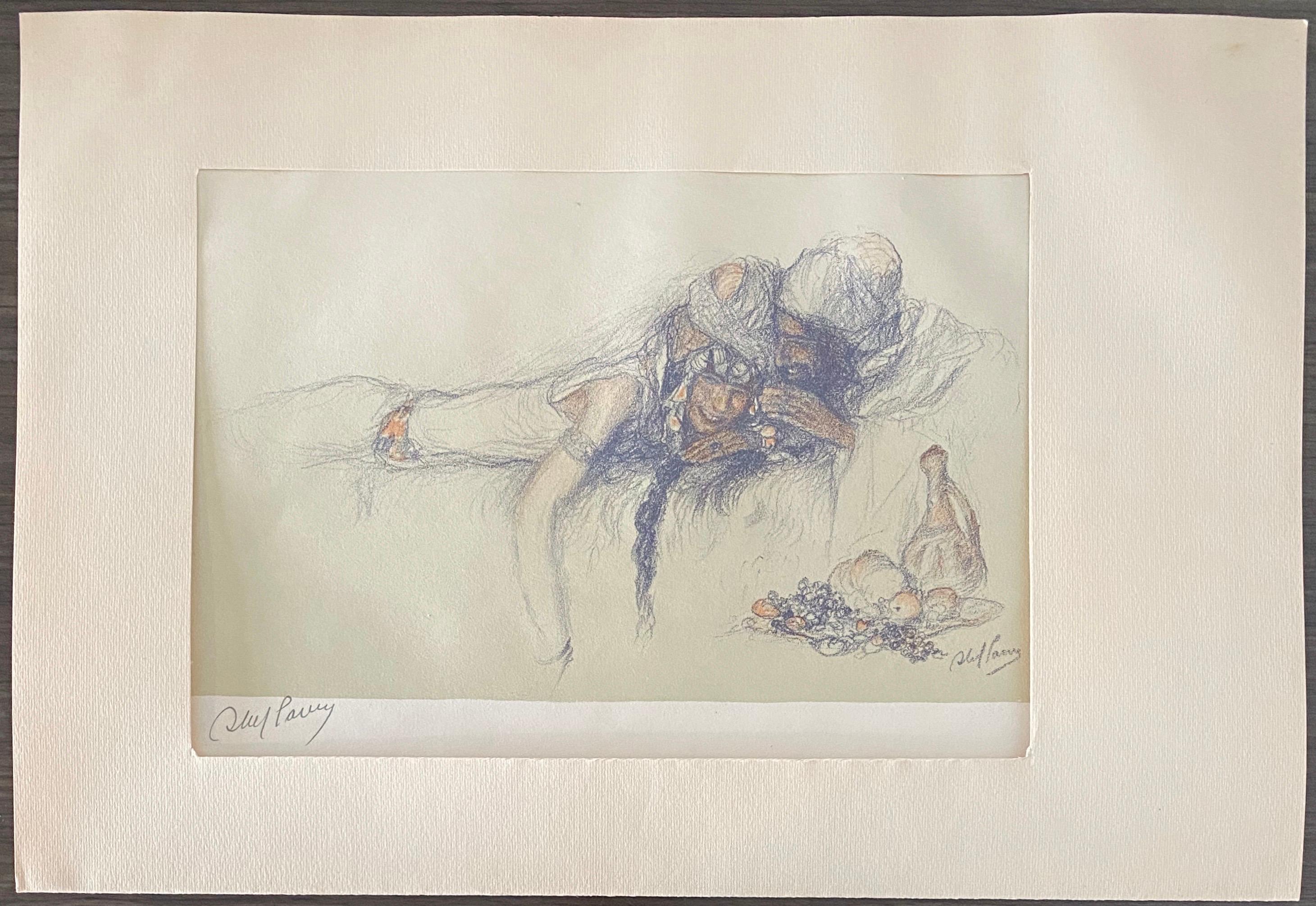 Abel Pann Israeli Bezalel Art School Litografia Judaica Stampa biblica Arte ebraica in vendita 1
