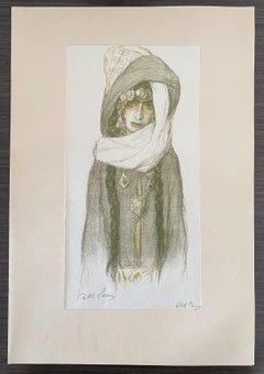 Abel Pann Israeli Bezalel School Lithograph Judaica Biblical Print Jewish Art