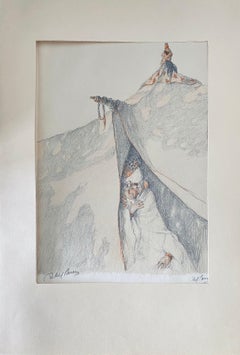 Abel Pann Israeli Bezalel School Lithographie Judaica Biblischer Druck Jüdische Kunst