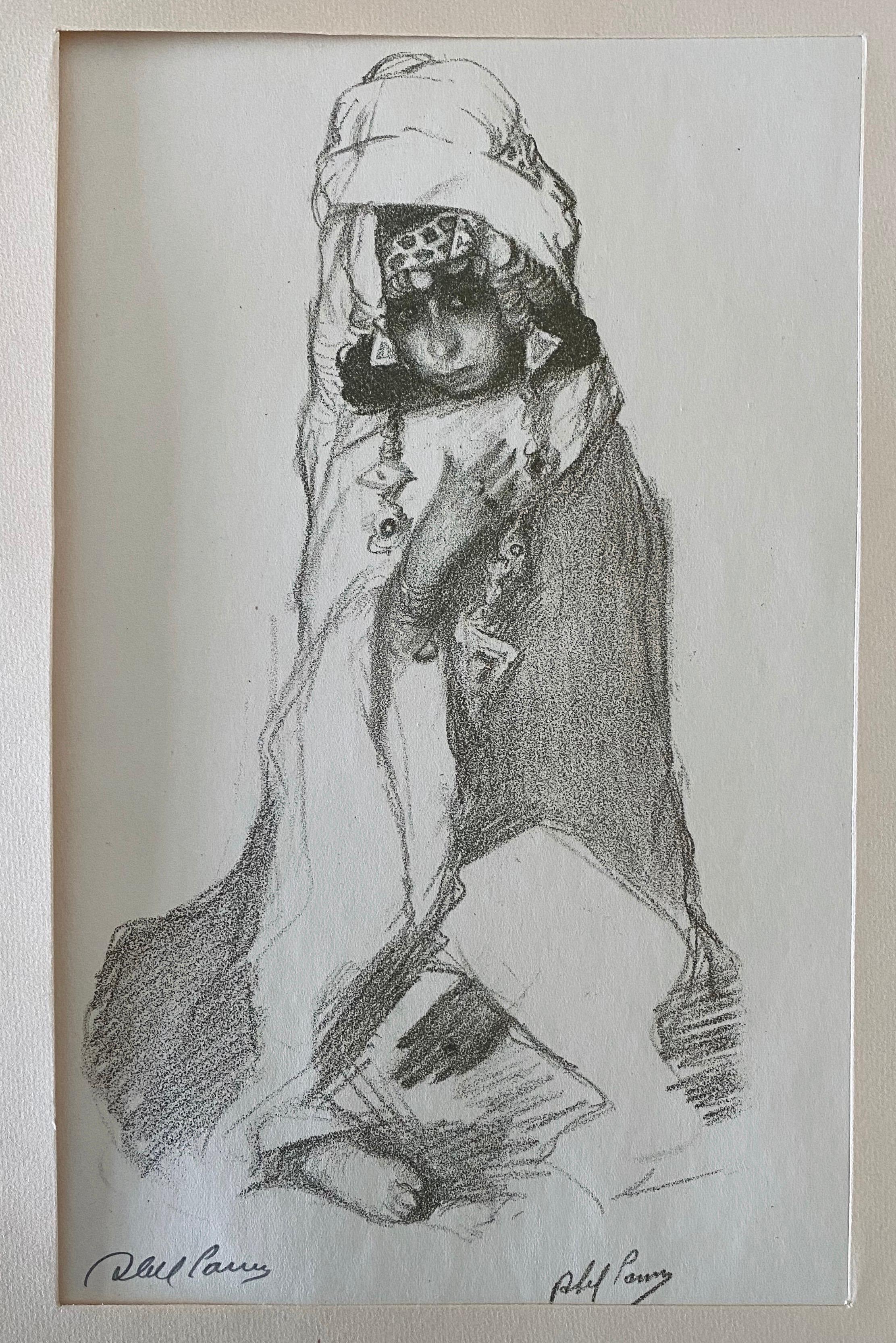 Abel Pann Israeli Bezalel Art School Litografia Judaica Stampa biblica Arte ebraica in vendita 2