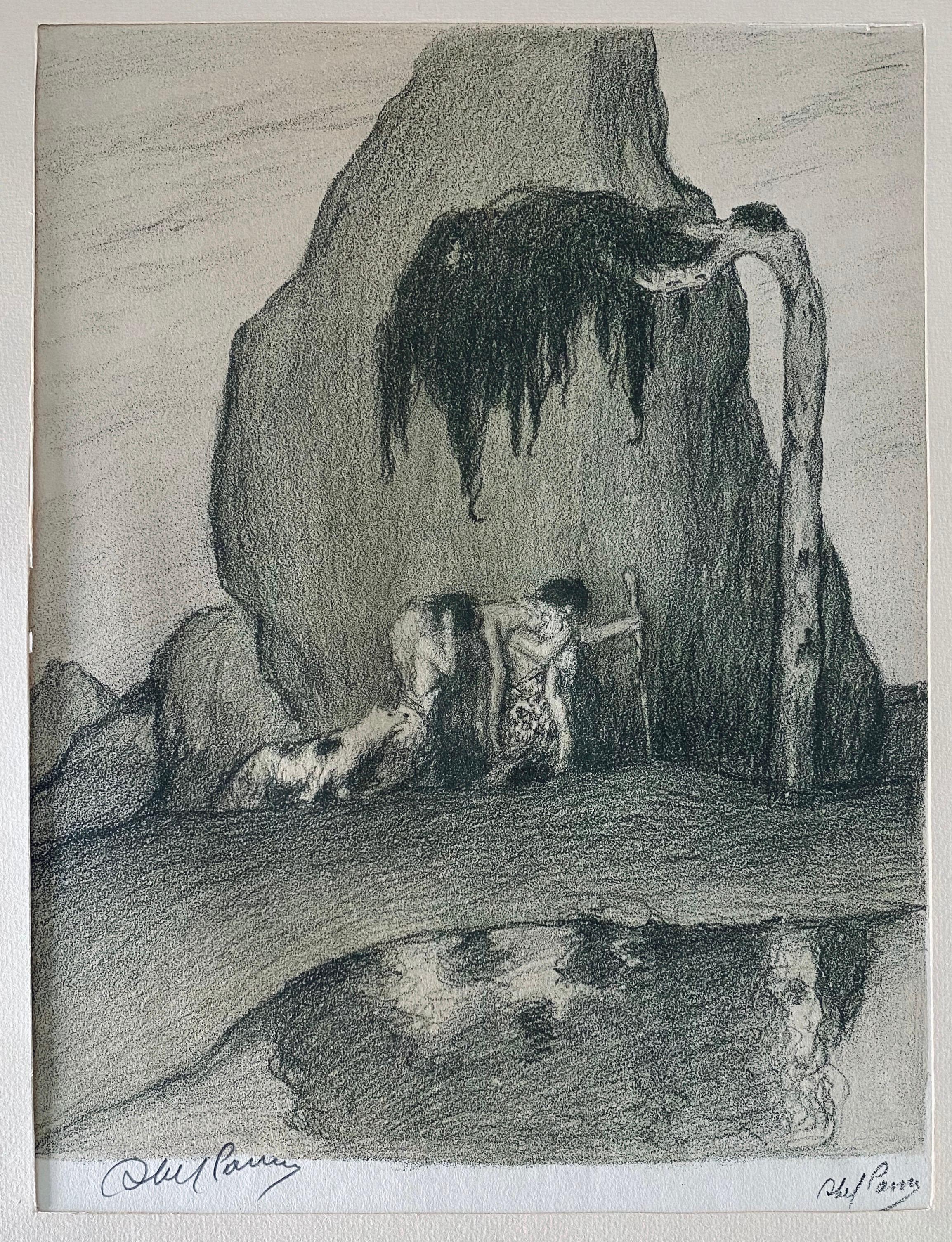 Abel Pann Israeli Bezalel Art School Litografia Judaica Stampa biblica Arte ebraica in vendita 2