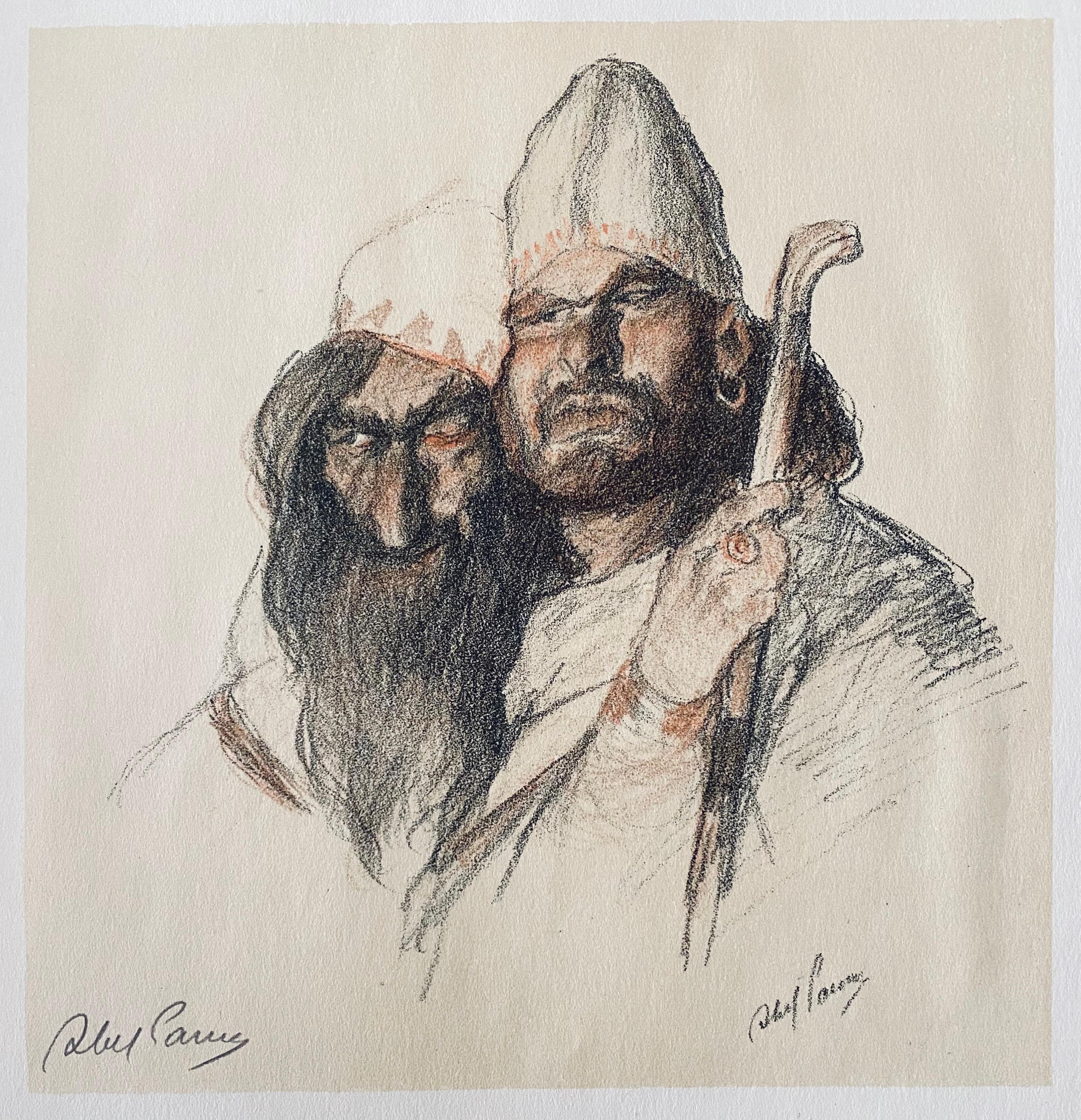 Abel Pann Israeli Bezalel Art School Litografia Judaica Stampa biblica Arte ebraica in vendita 2