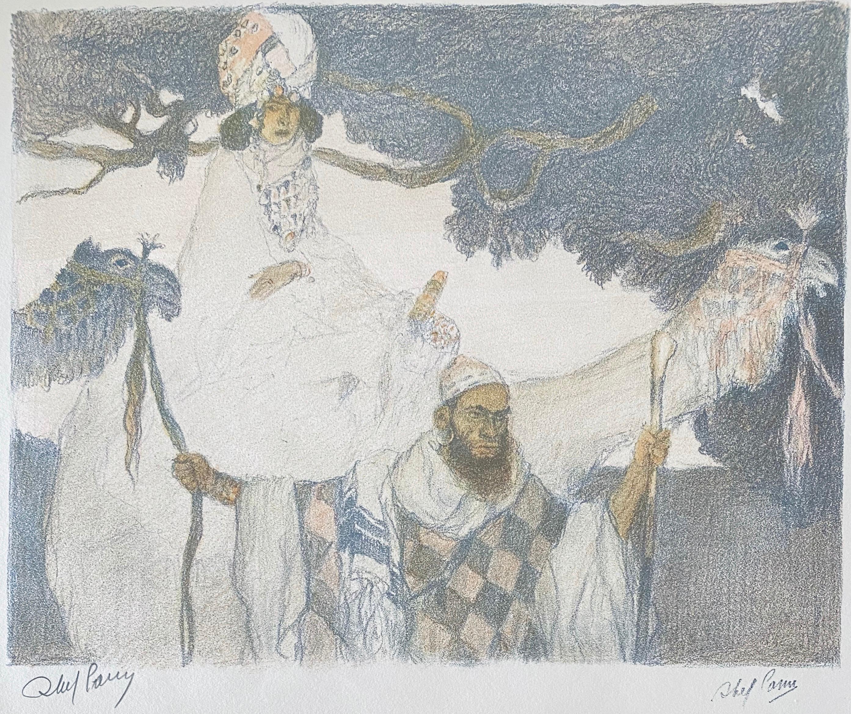 Abel Pann Israeli Bezalel Art School Litografia Judaica Stampa biblica Arte ebraica in vendita 2