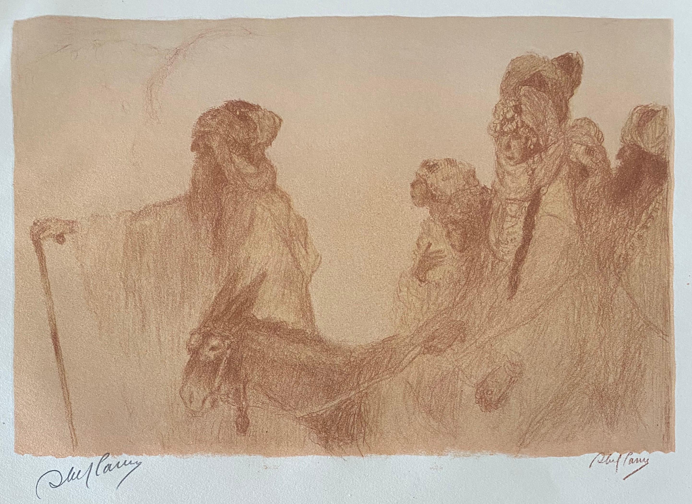 Abel Pann Israeli Bezalel Art School Litografia Judaica Stampa biblica Arte ebraica in vendita 2