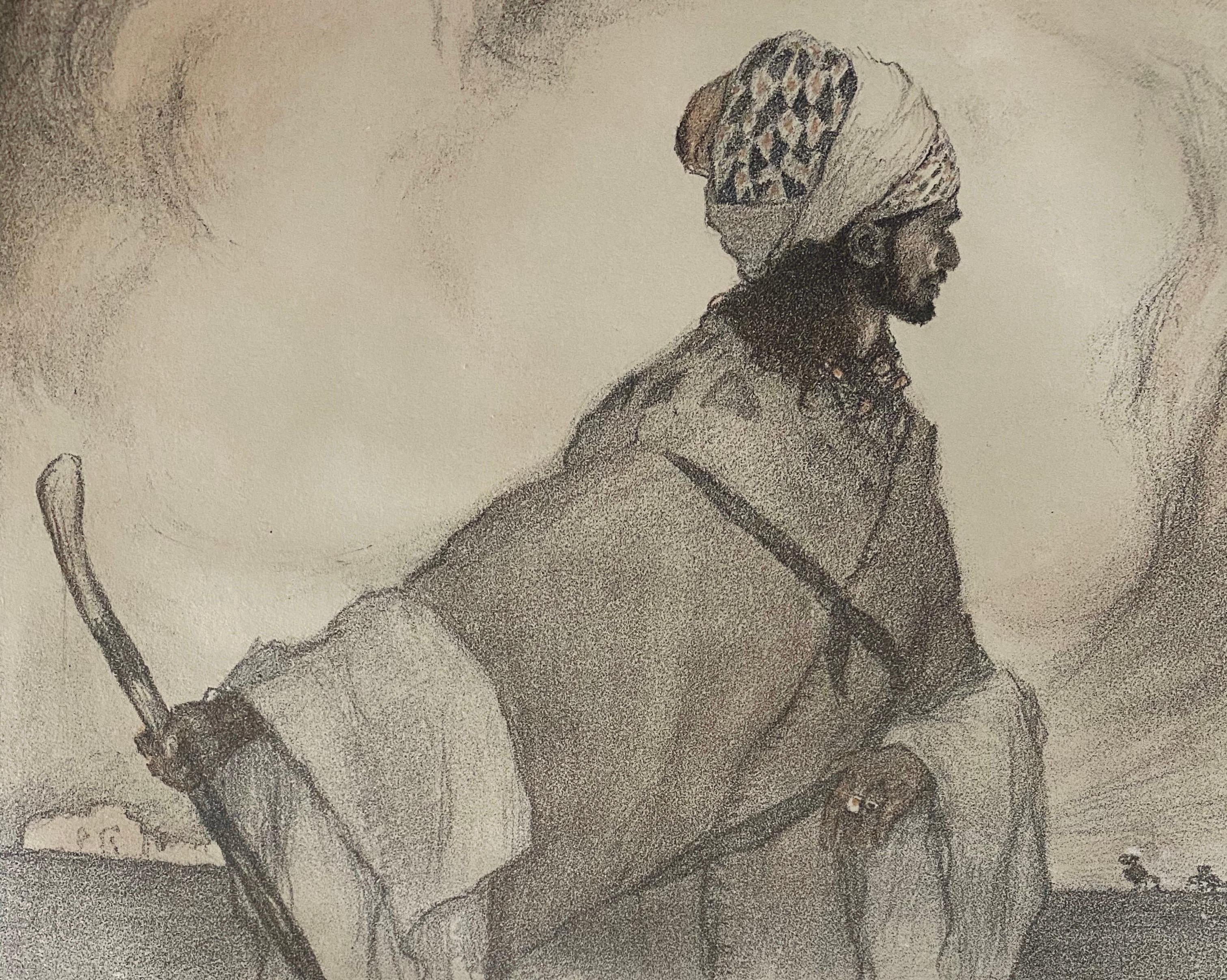 Abel Pann Israeli Bezalel Art School Litografia Judaica Stampa biblica Arte ebraica in vendita 2