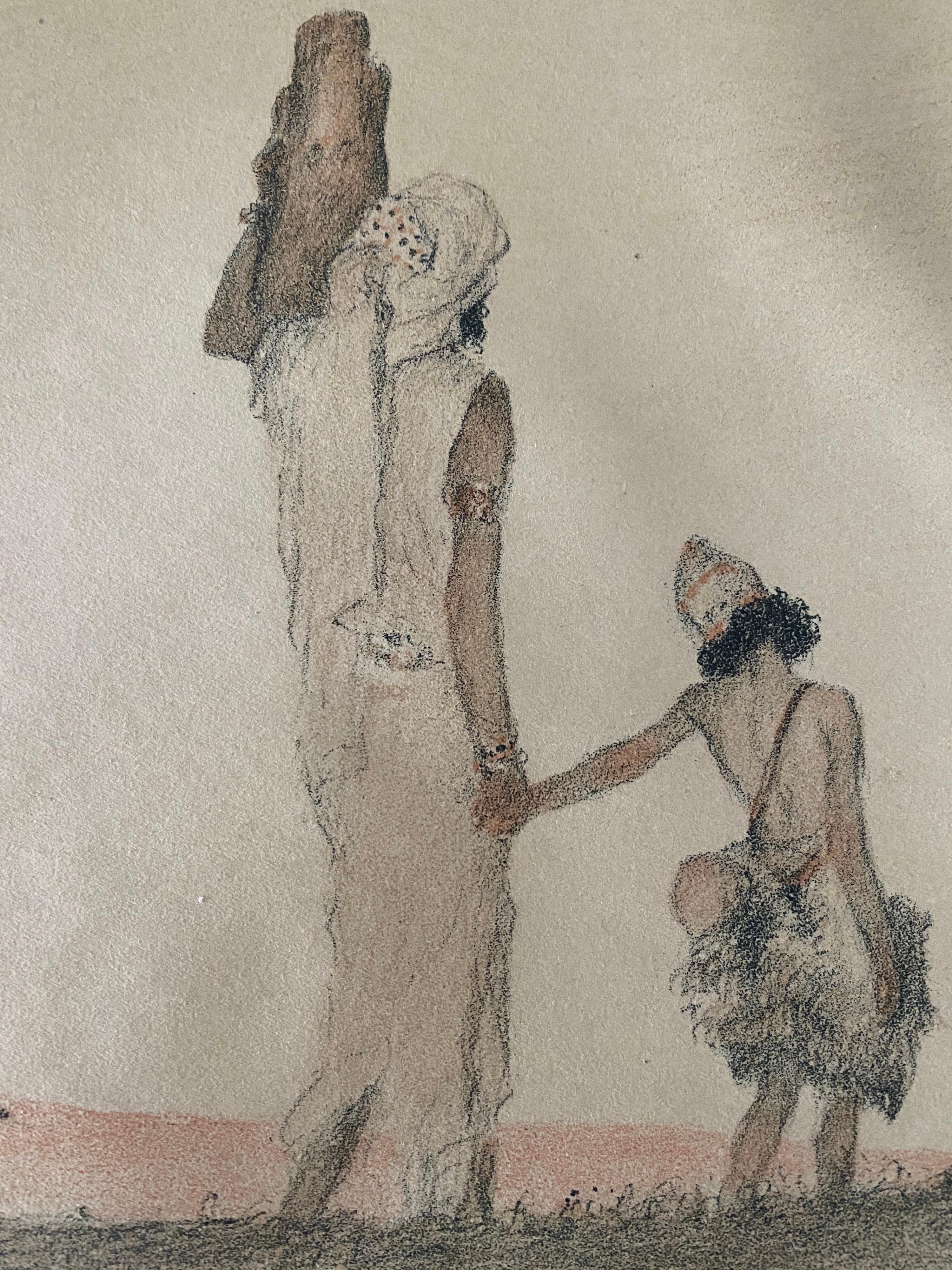 Abel Pann Israeli Bezalel Art School Litografia Judaica Stampa biblica Arte ebraica in vendita 2