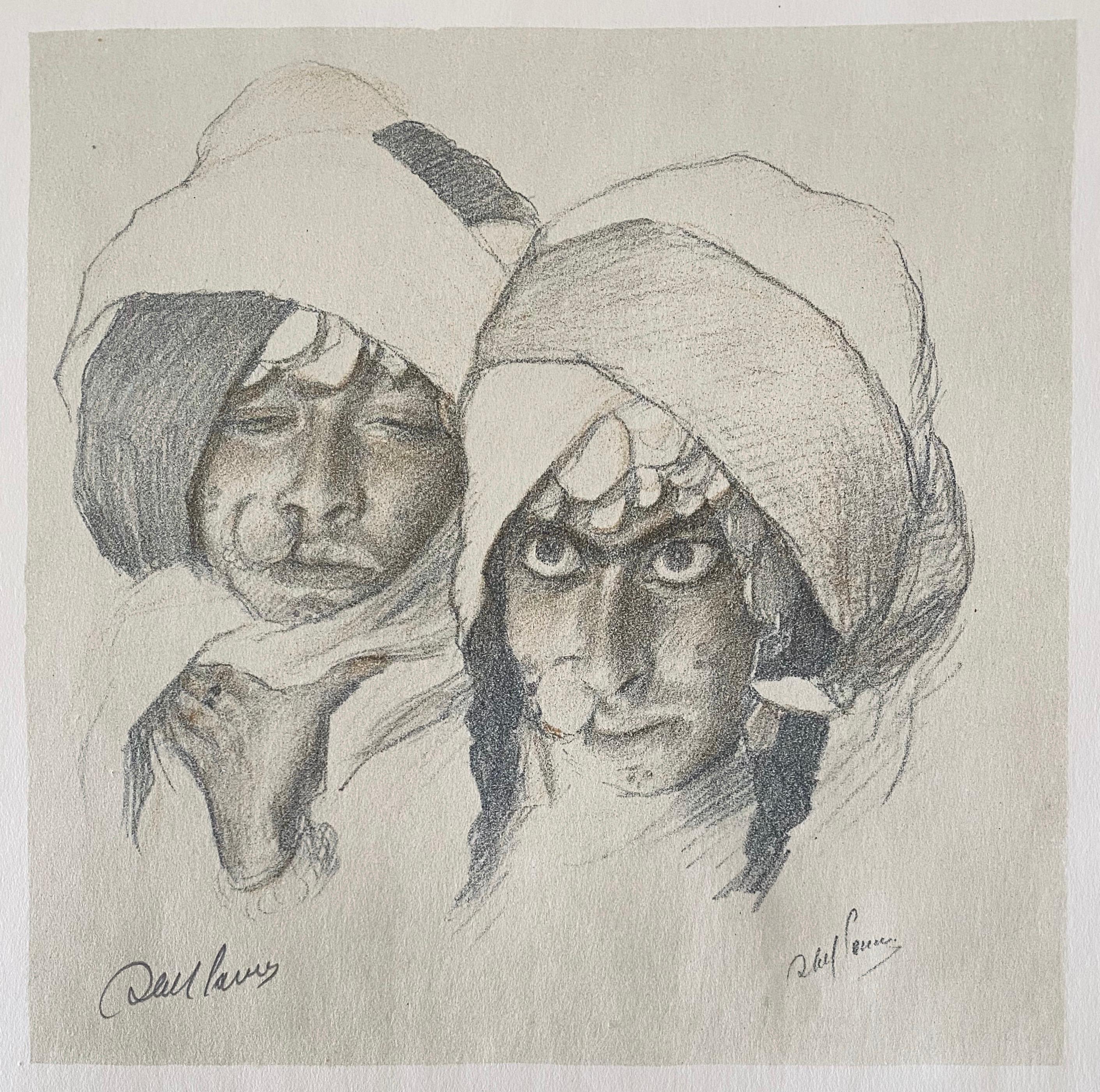 Abel Pann Israeli Bezalel Art School Litografia Judaica Stampa biblica Arte ebraica in vendita 2