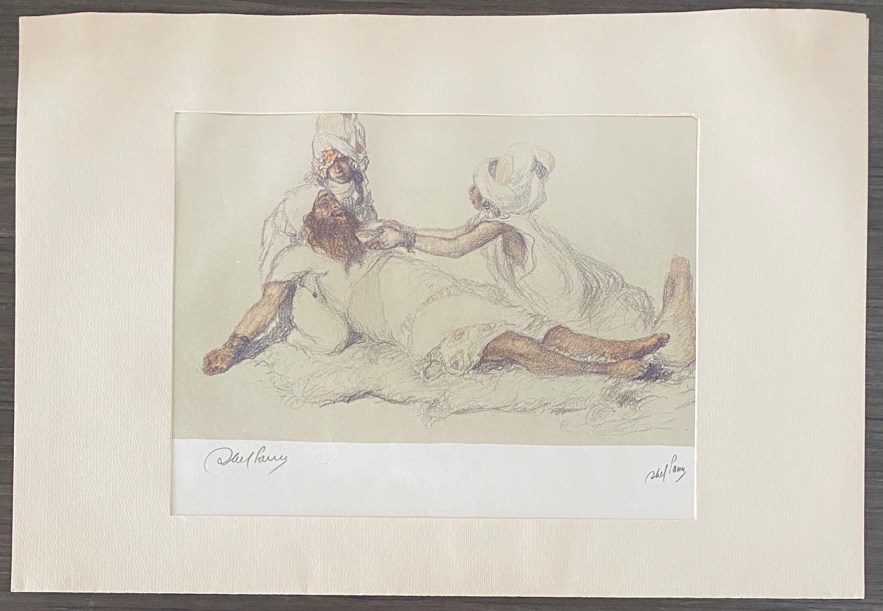 Abel Pann Israeli Bezalel Art School Litografia Judaica Stampa biblica Arte ebraica in vendita 2