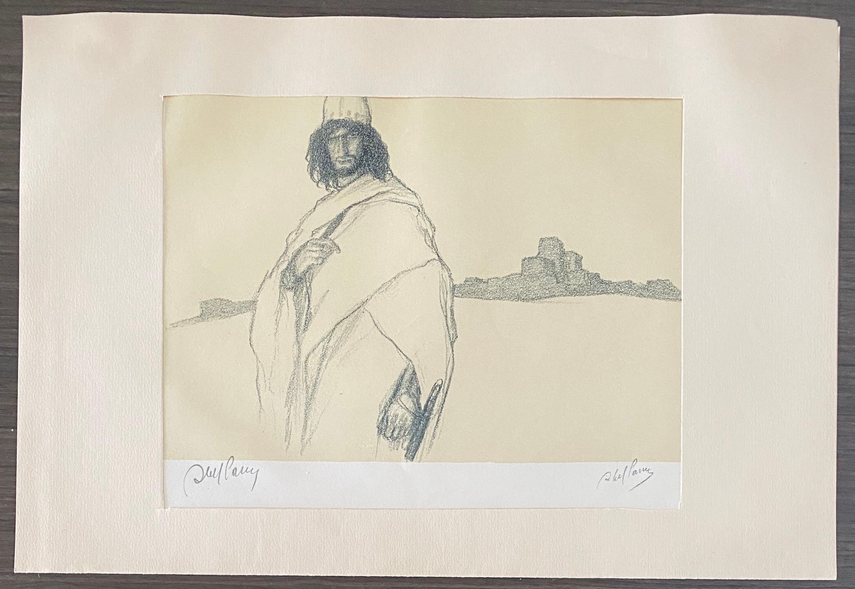 Abel Pann Israeli Bezalel Art School Litografia Judaica Stampa biblica Arte ebraica in vendita 2