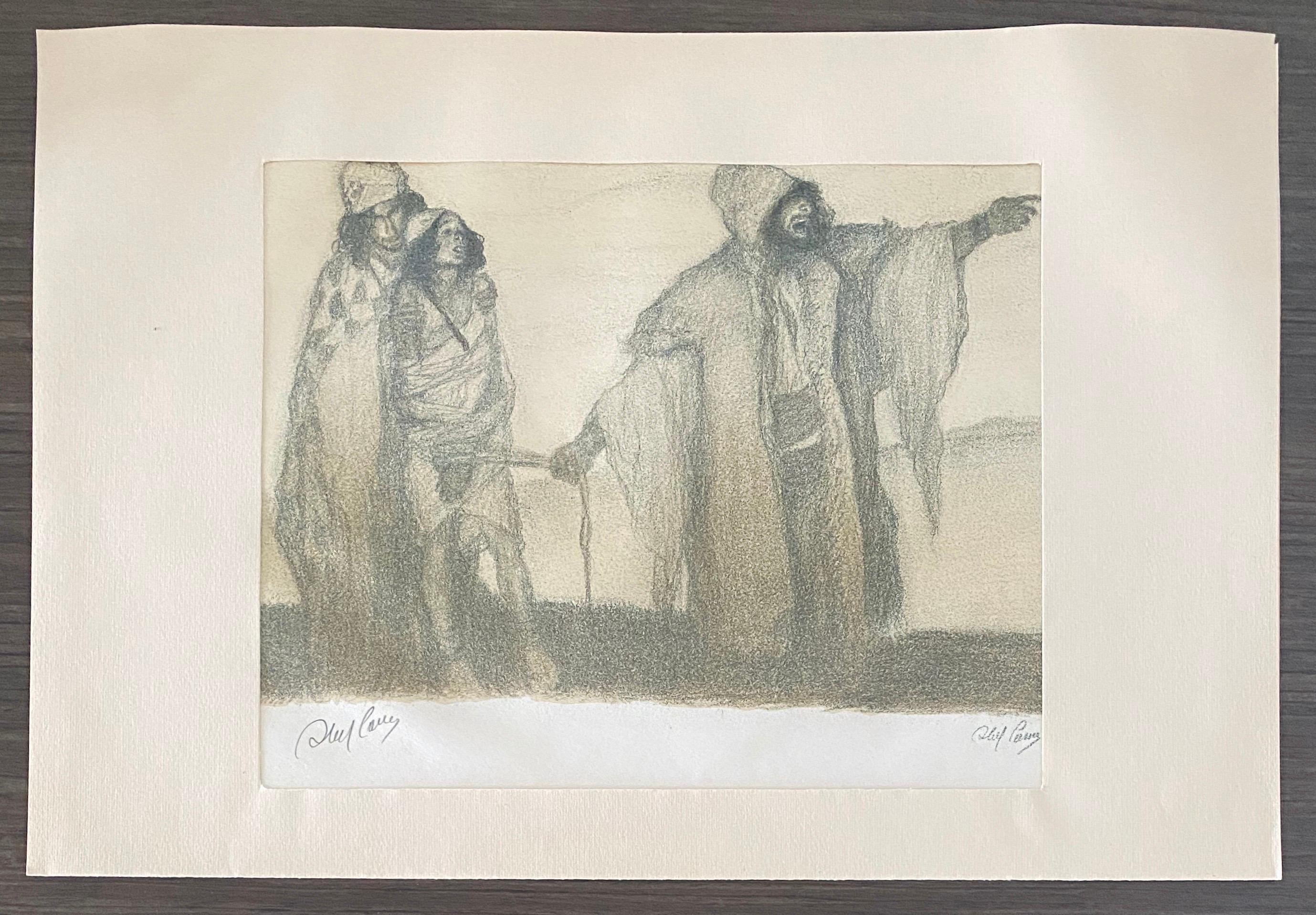 Abel Pann Israeli Bezalel Art School Litografia Judaica Stampa biblica Arte ebraica in vendita 2