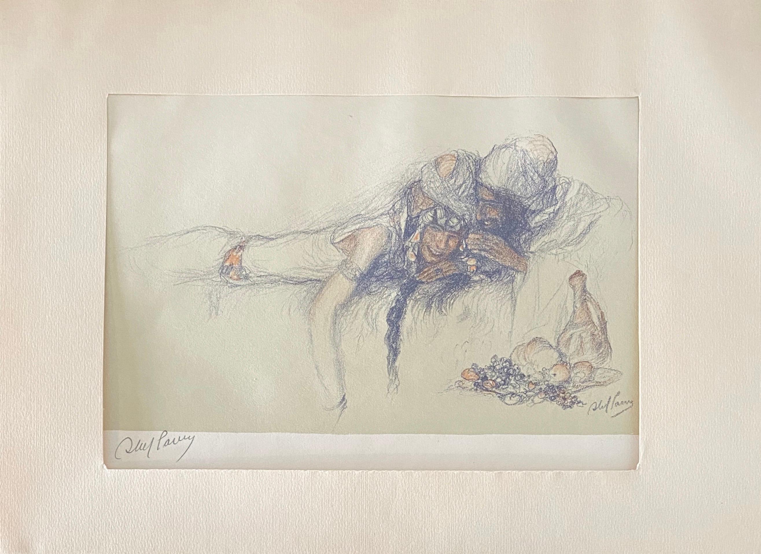 Abel Pann Israeli Bezalel Art School Litografia Judaica Stampa biblica Arte ebraica in vendita 2