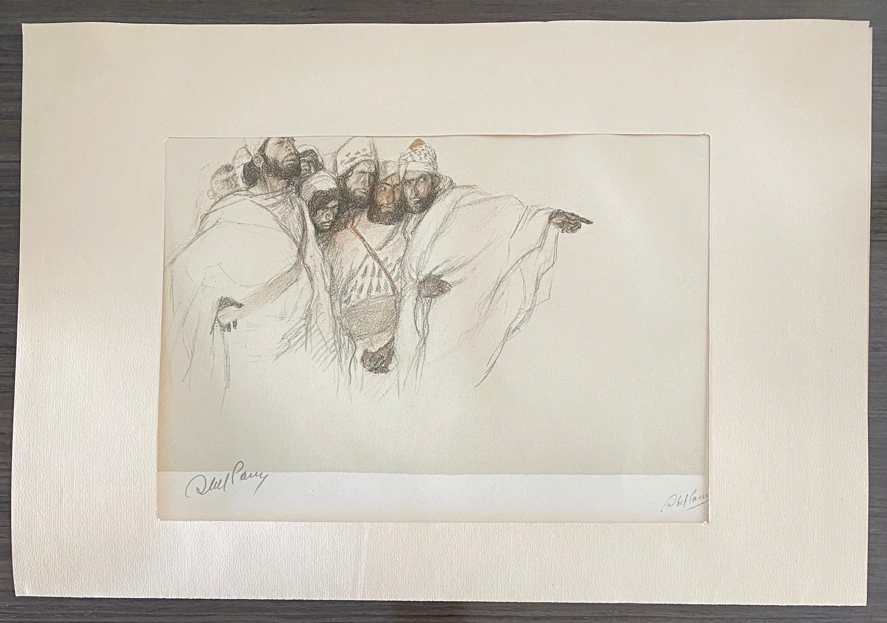 Abel Pann Israeli Bezalel Art School Litografia Judaica Stampa biblica Arte ebraica in vendita 2