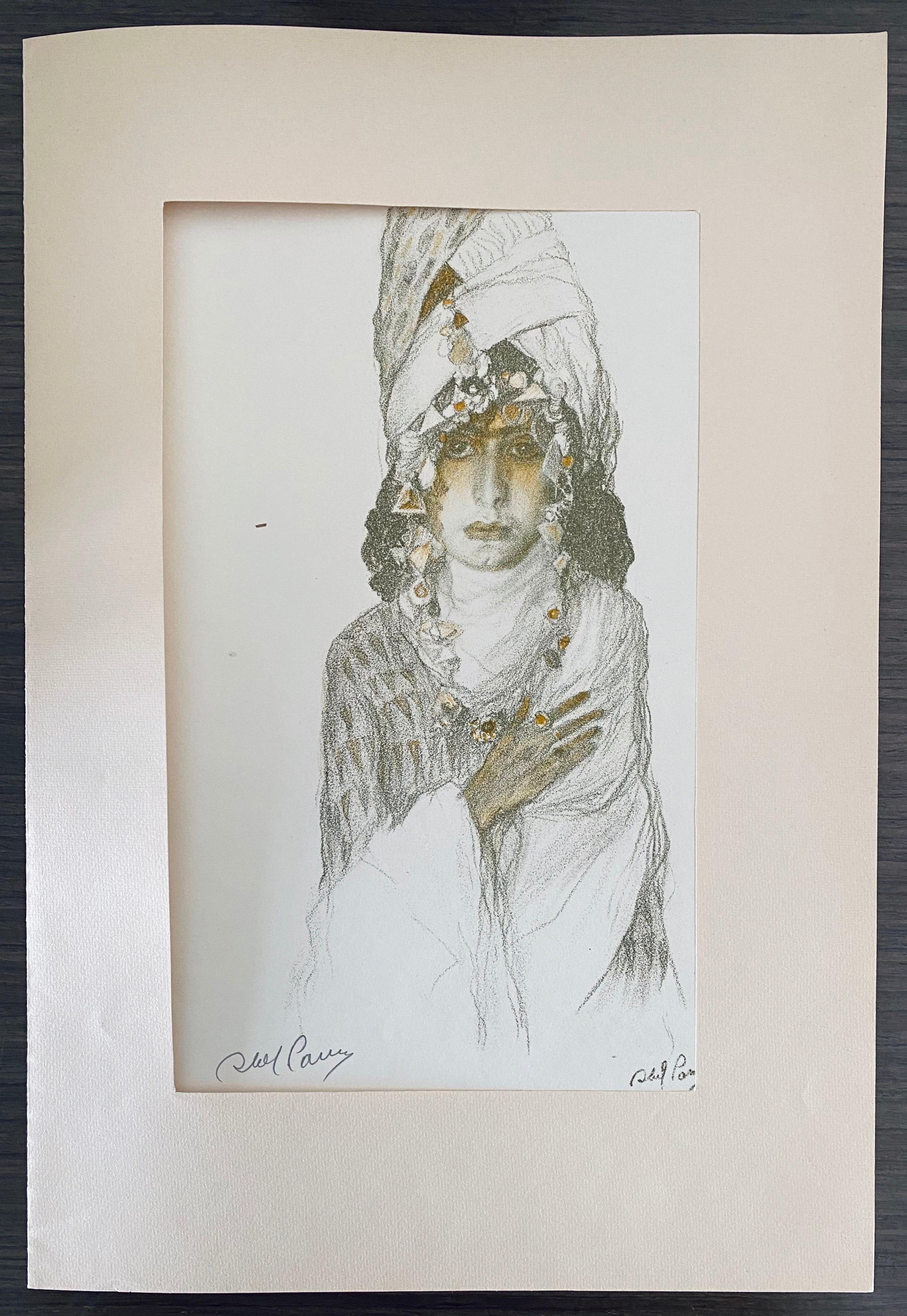 Abel Pann Israeli Bezalel Art School Litografia Judaica Stampa biblica Arte ebraica in vendita 2