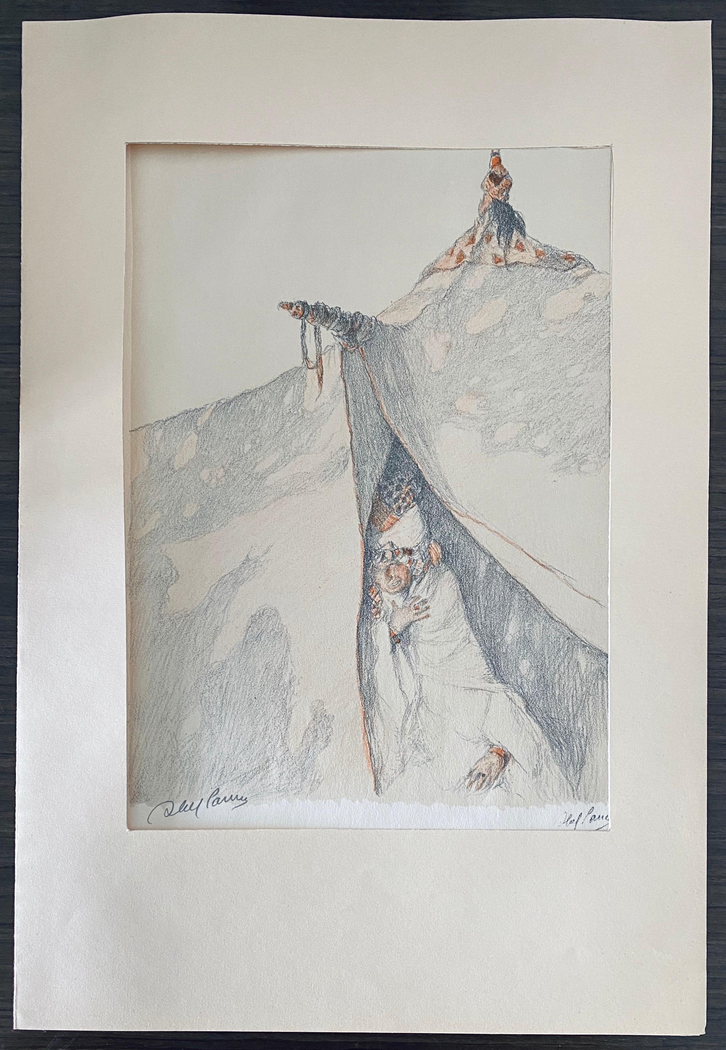 Abel Pann Israeli Bezalel Art School Litografia Judaica Stampa biblica Arte ebraica in vendita 2