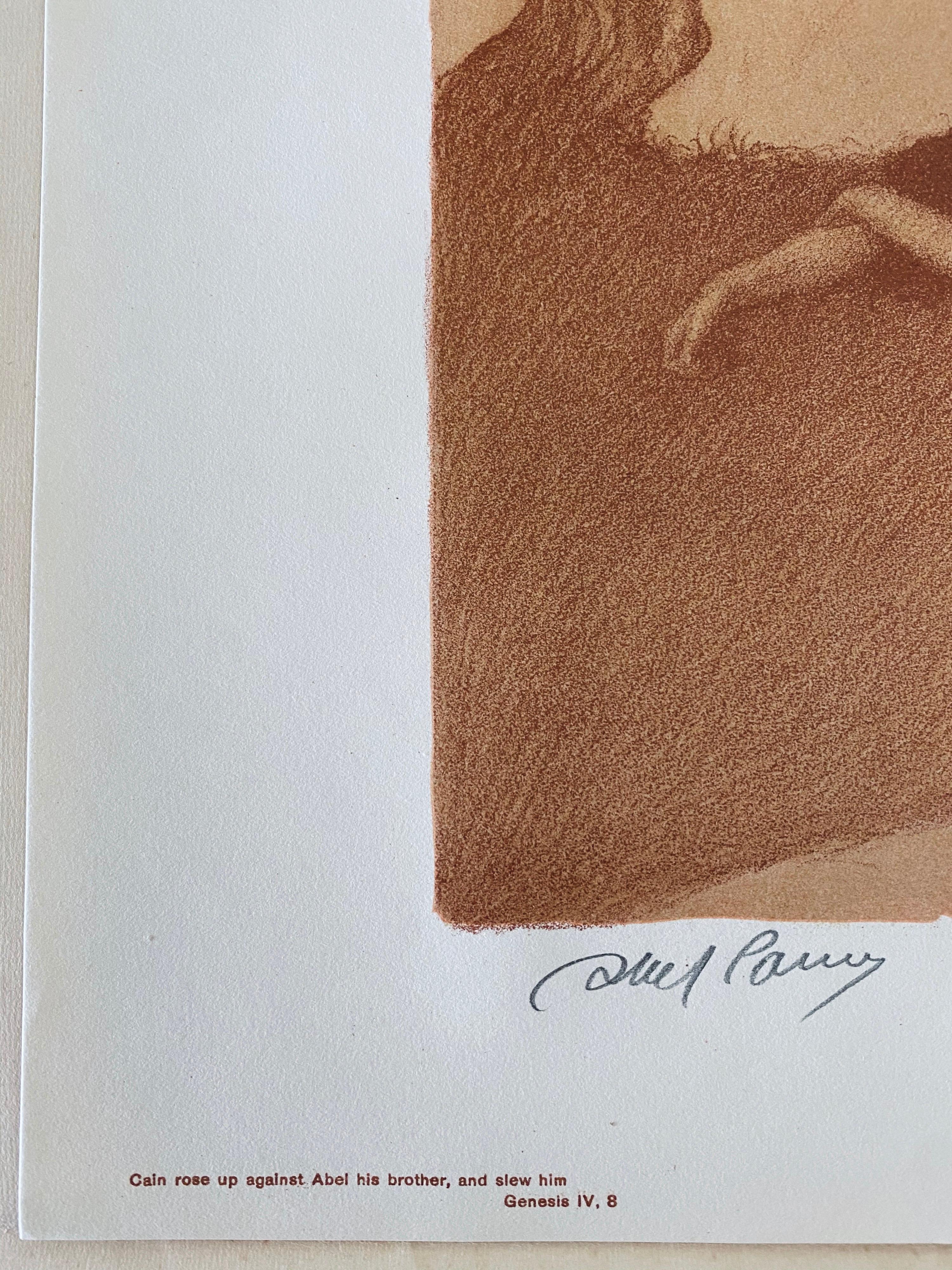 Abel Pann Israeli Bezalel Art School Litografia Judaica Stampa biblica Arte ebraica in vendita 3