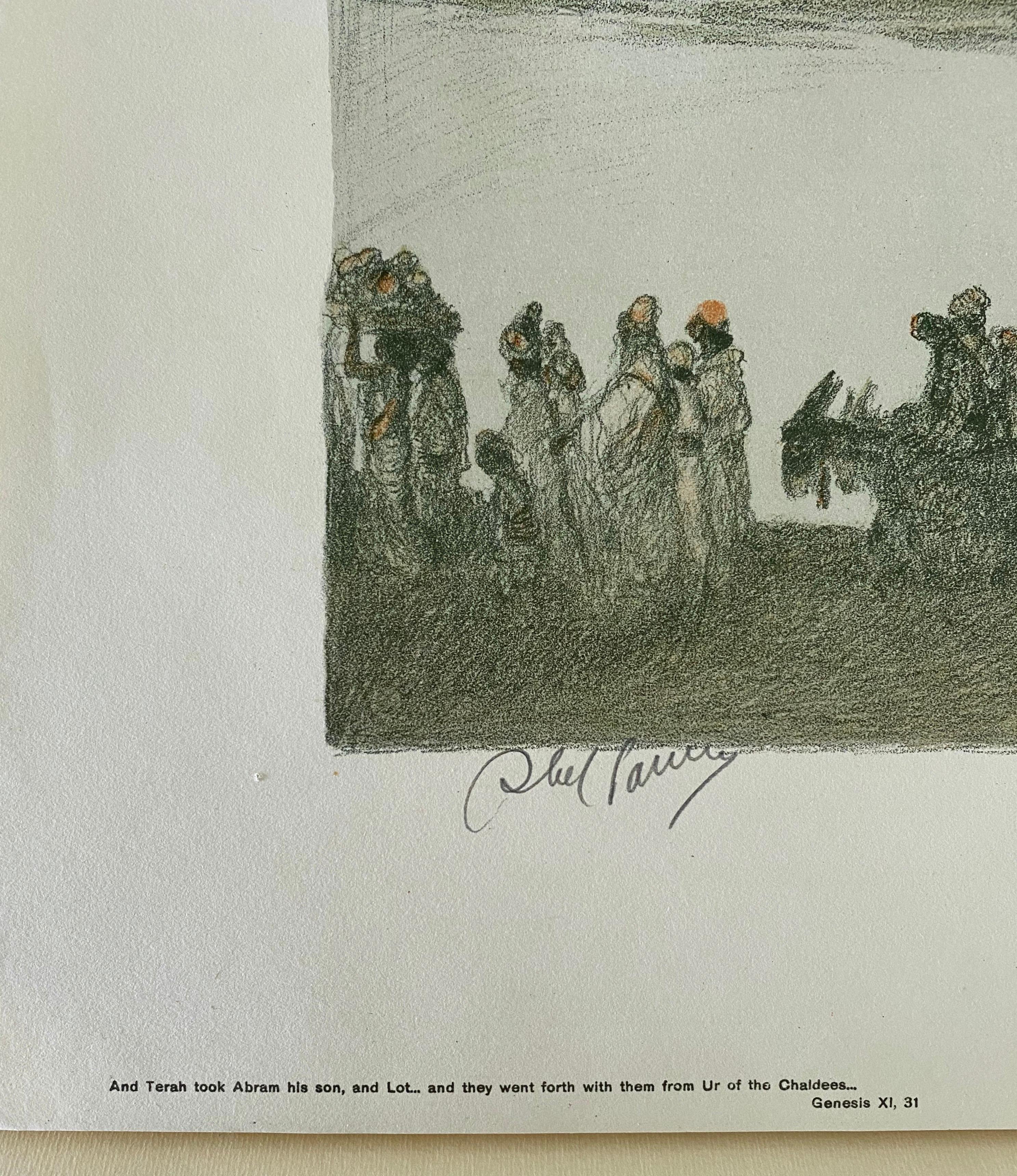 Abel Pann Israeli Bezalel Art School Litografia Judaica Stampa biblica Arte ebraica in vendita 3