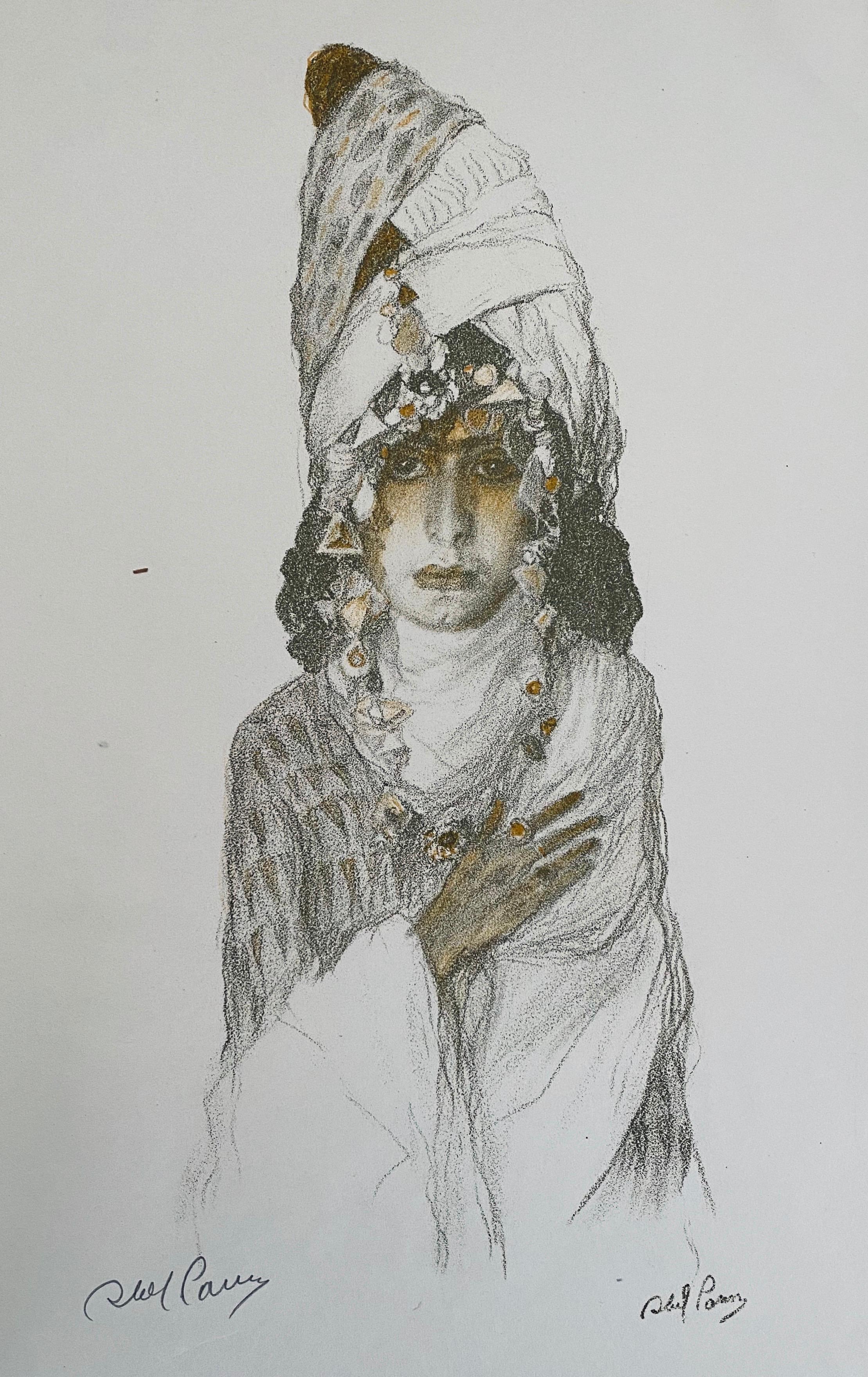Abel Pann Israeli Bezalel Art School Litografia Judaica Stampa biblica Arte ebraica in vendita 3
