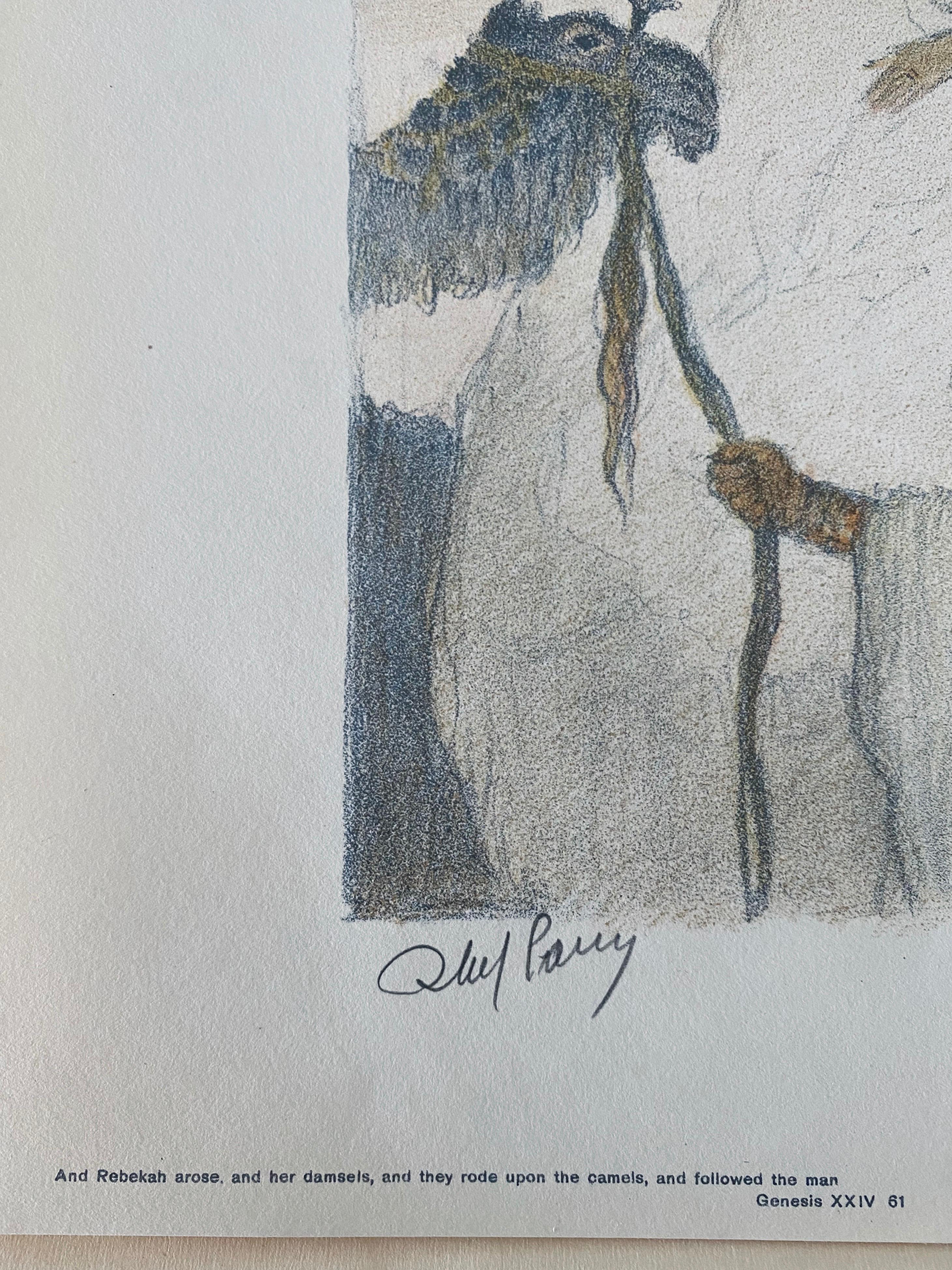 Abel Pann Israeli Bezalel Art School Litografia Judaica Stampa biblica Arte ebraica in vendita 4