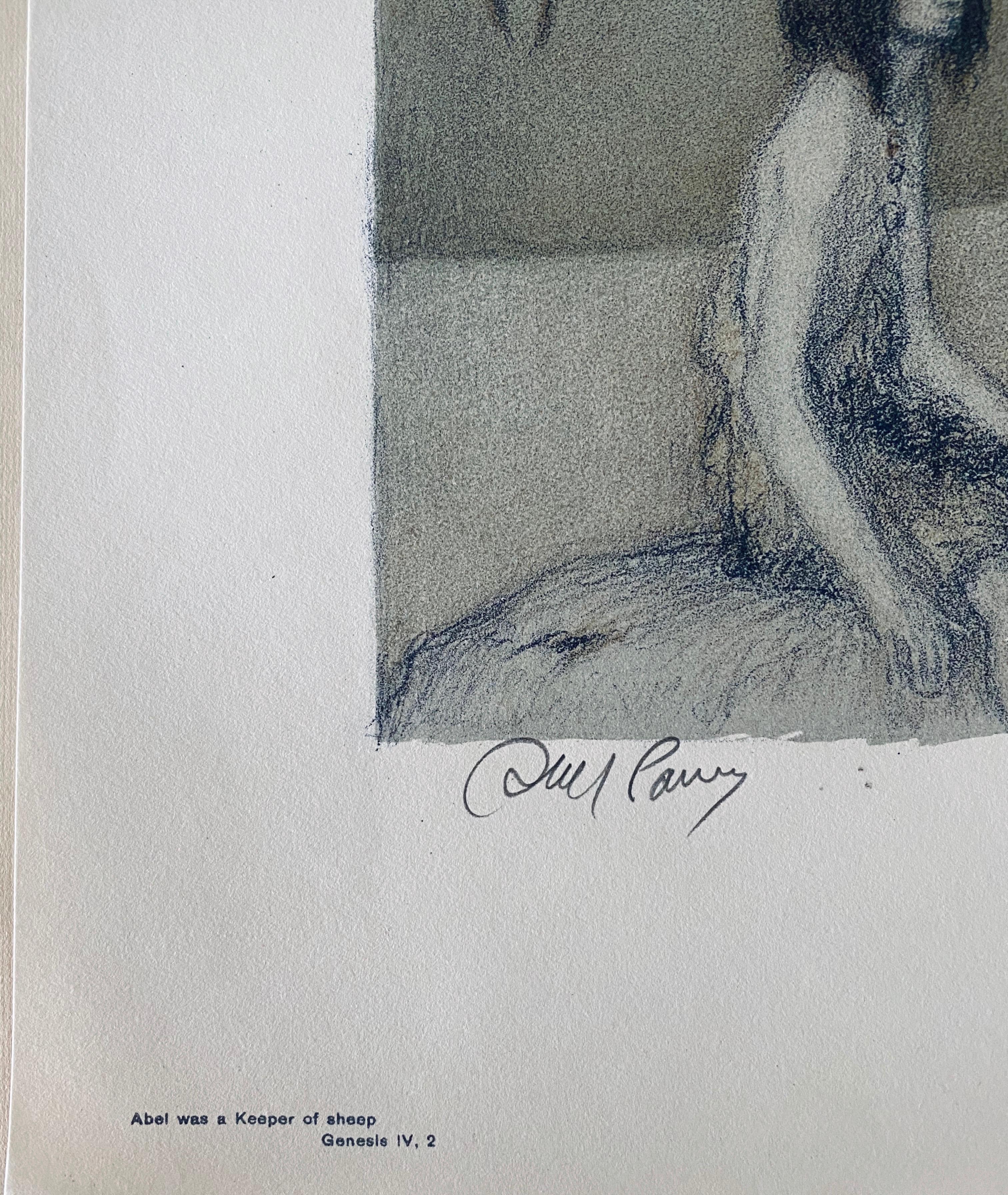 Abel Pann Israeli Bezalel Art School Litografia Judaica Stampa biblica Arte ebraica in vendita 4