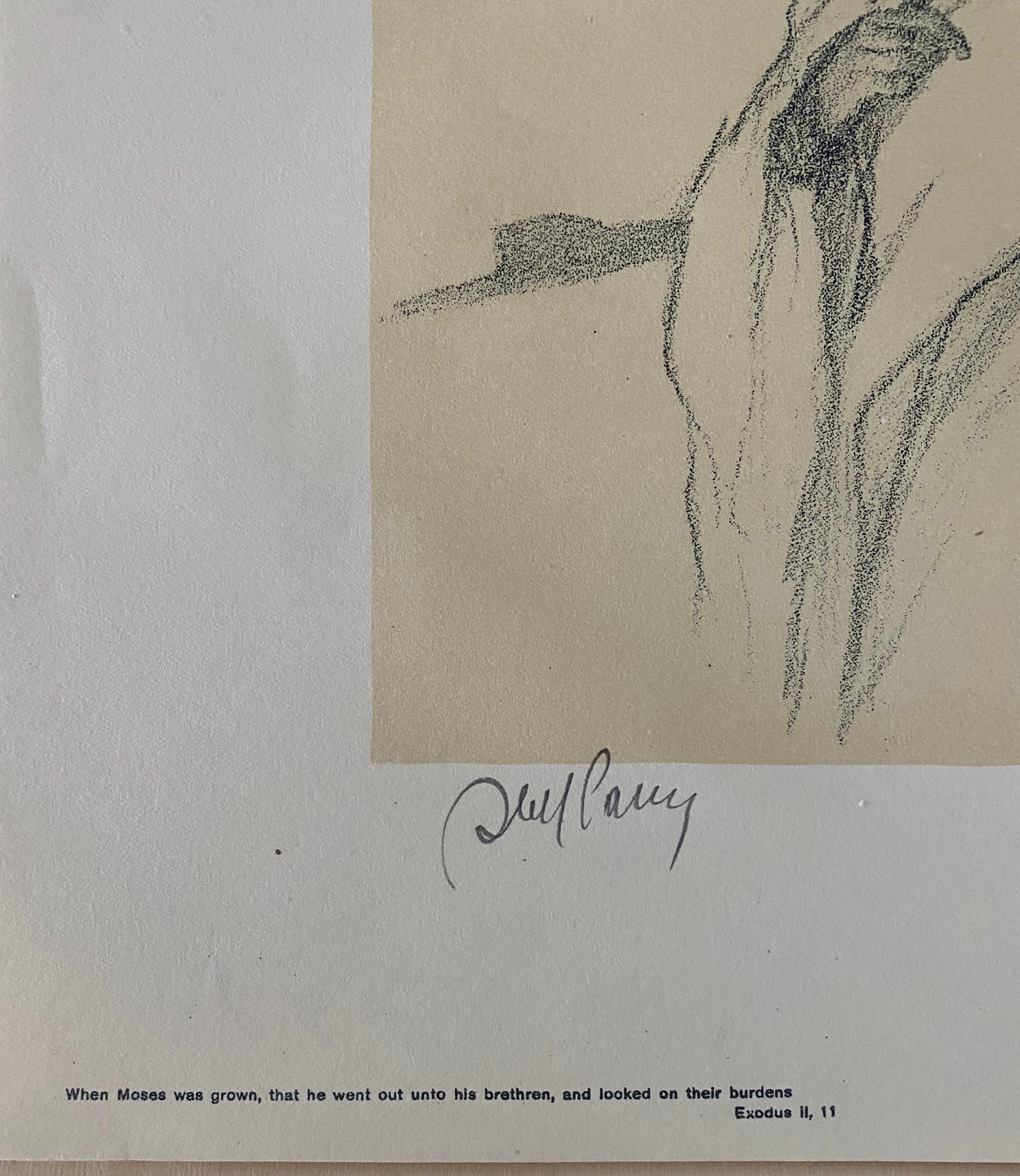 Abel Pann Israeli Bezalel Art School Litografia Judaica Stampa biblica Arte ebraica in vendita 4