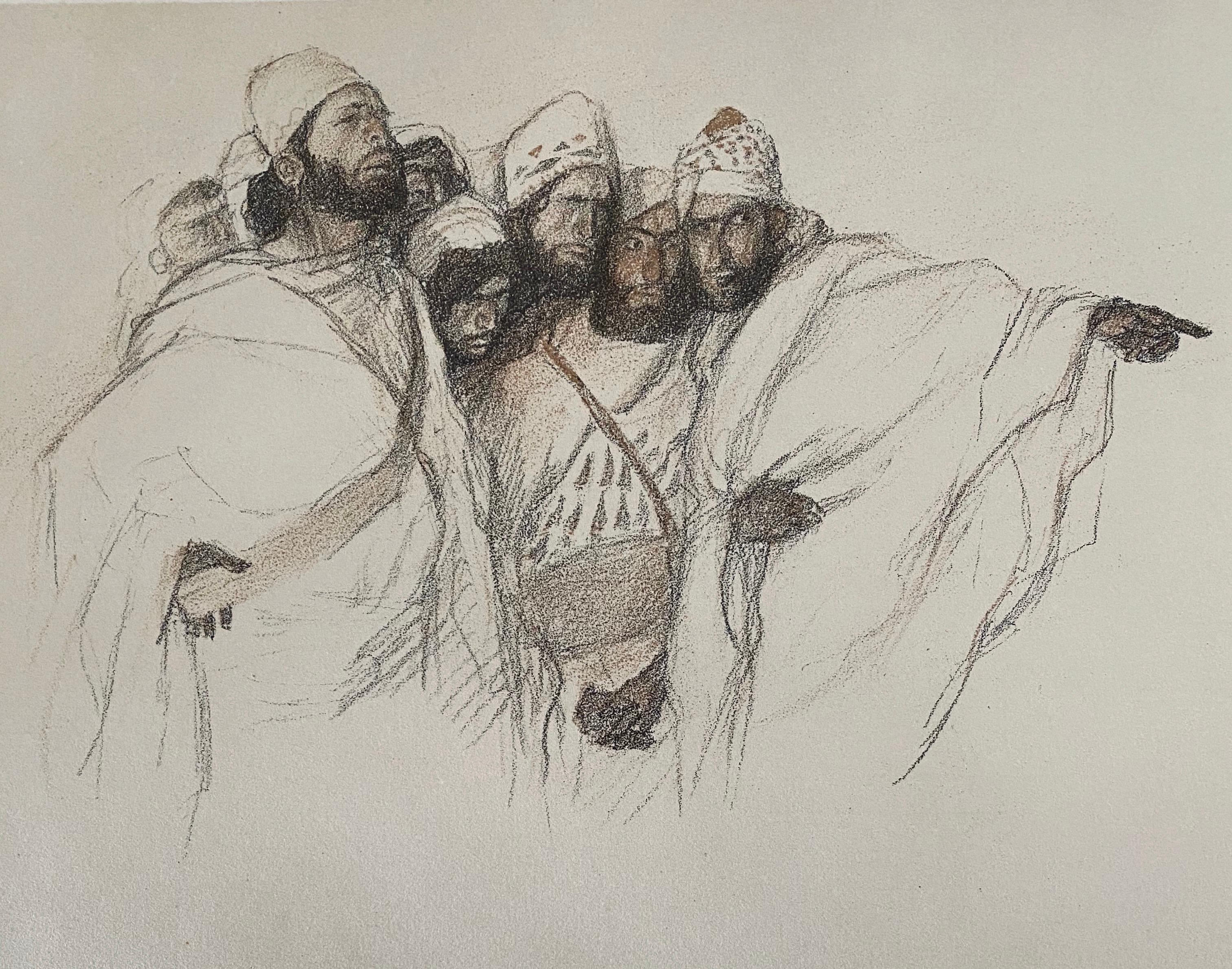 Abel Pann Israeli Bezalel Art School Litografia Judaica Stampa biblica Arte ebraica in vendita 4