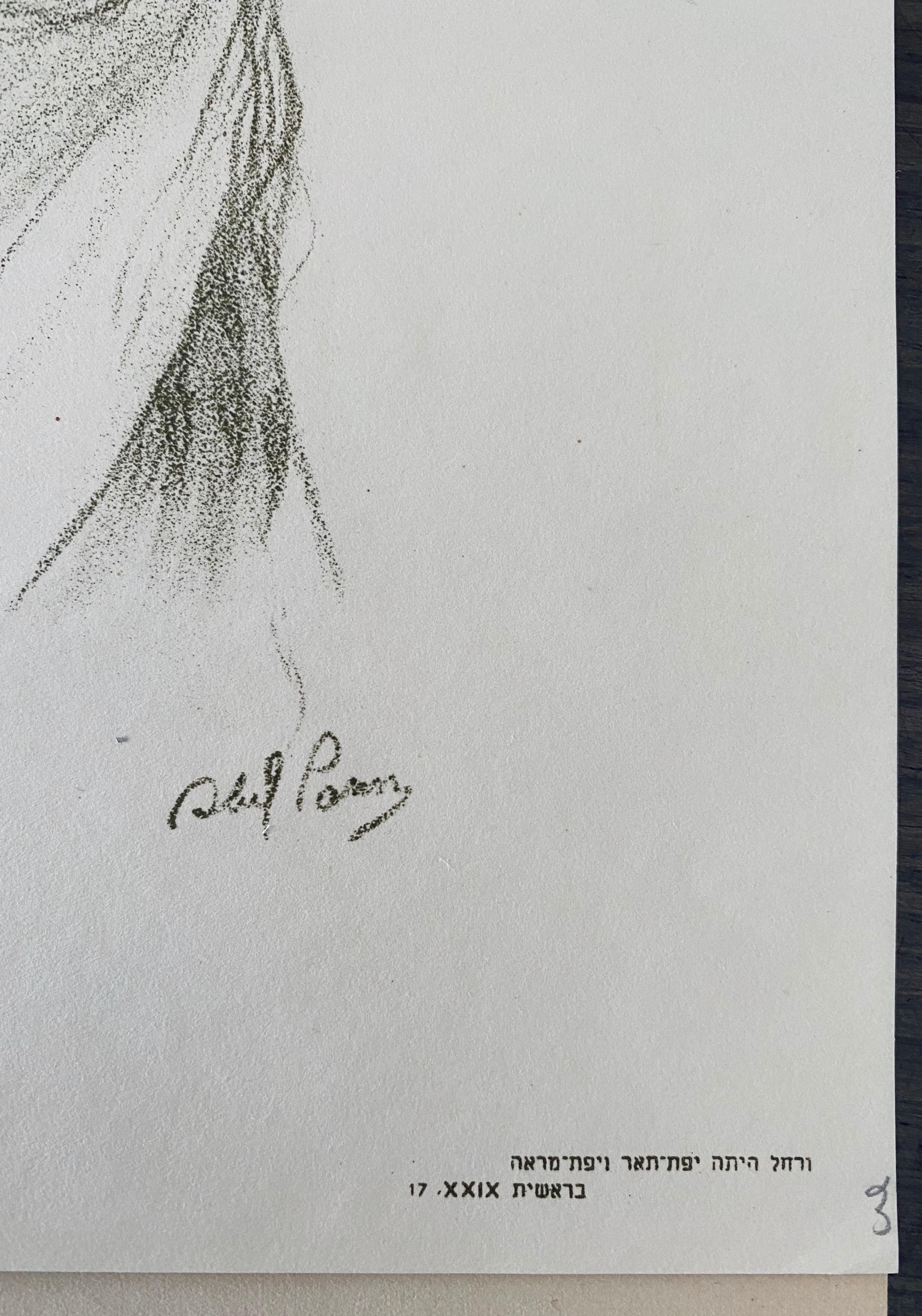 Abel Pann Israeli Bezalel Art School Litografia Judaica Stampa biblica Arte ebraica in vendita 4