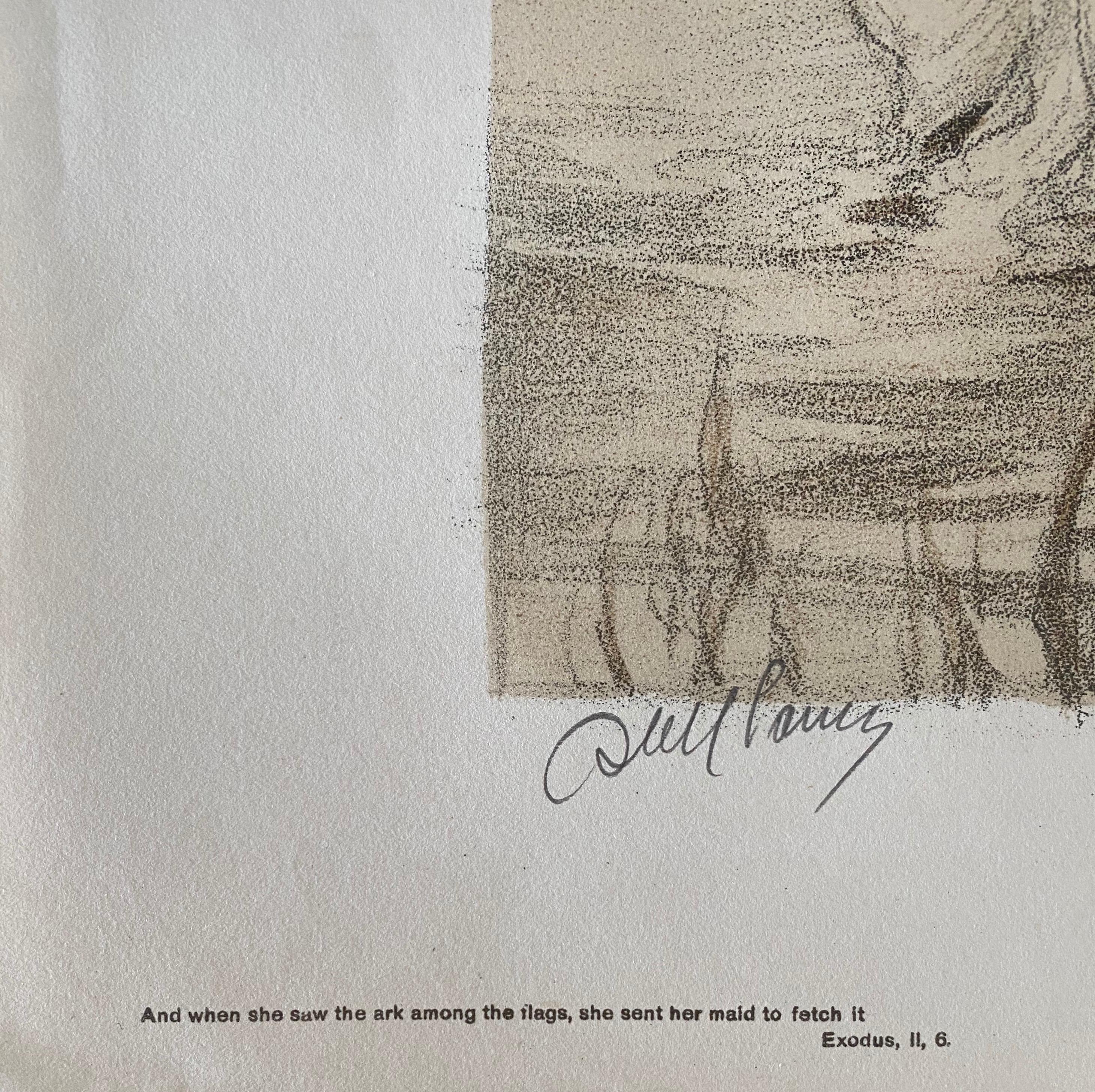 Abel Pann Israeli Bezalel Art School Litografia Judaica Stampa biblica Arte ebraica in vendita 4