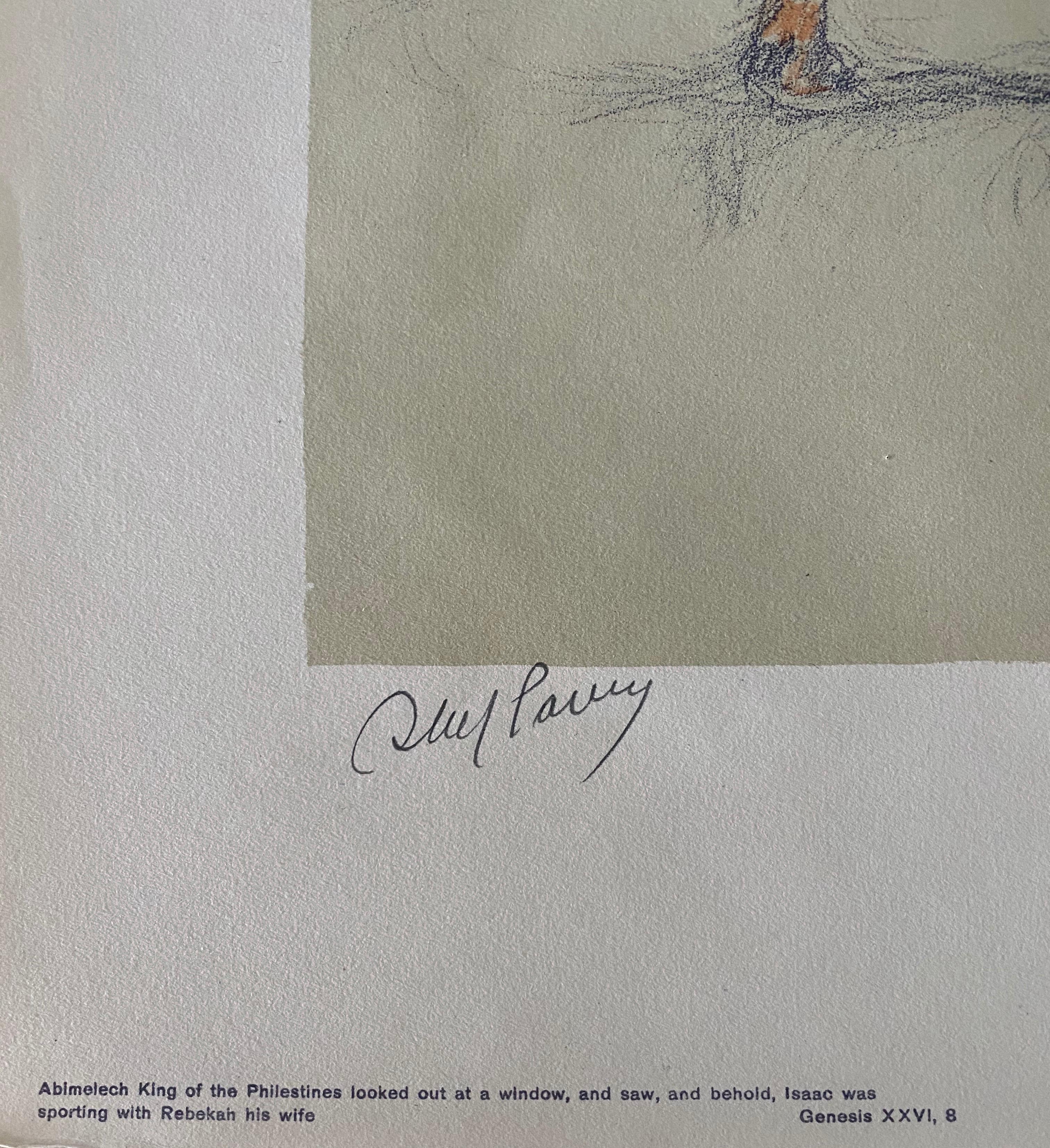 Abel Pann Israeli Bezalel Art School Litografia Judaica Stampa biblica Arte ebraica in vendita 5