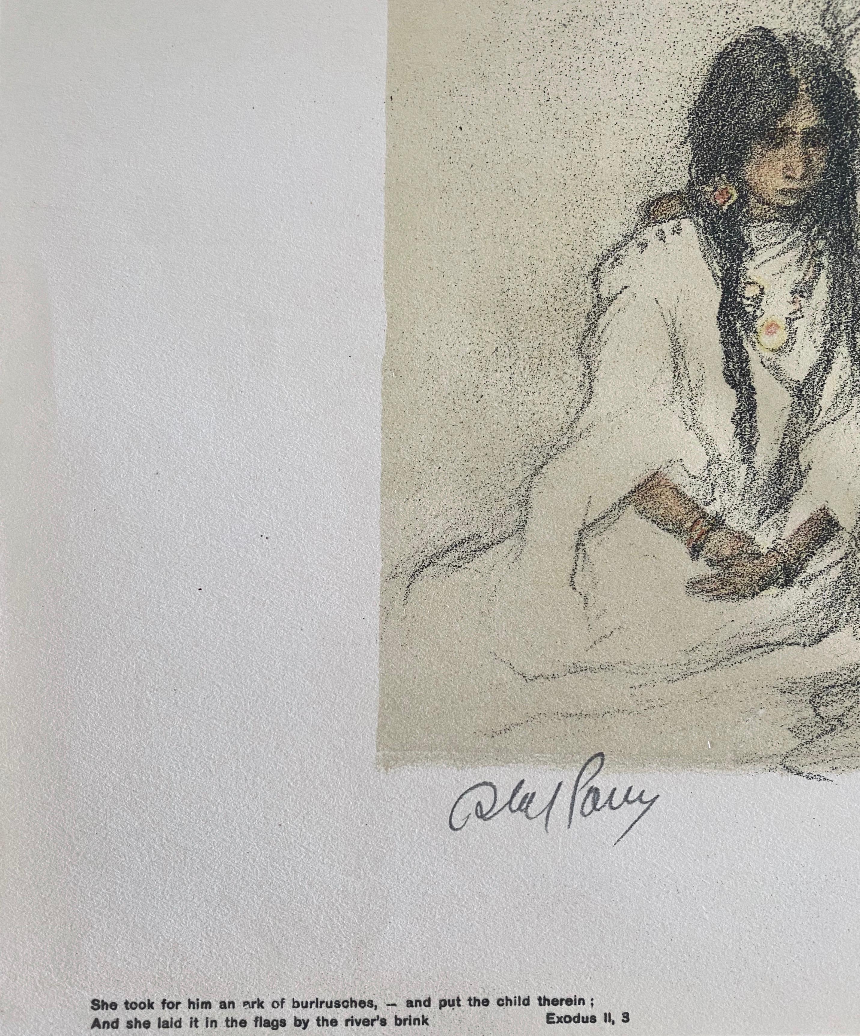 Abel Pann Israeli Bezalel Art School Litografia Judaica Stampa biblica Arte ebraica in vendita 5