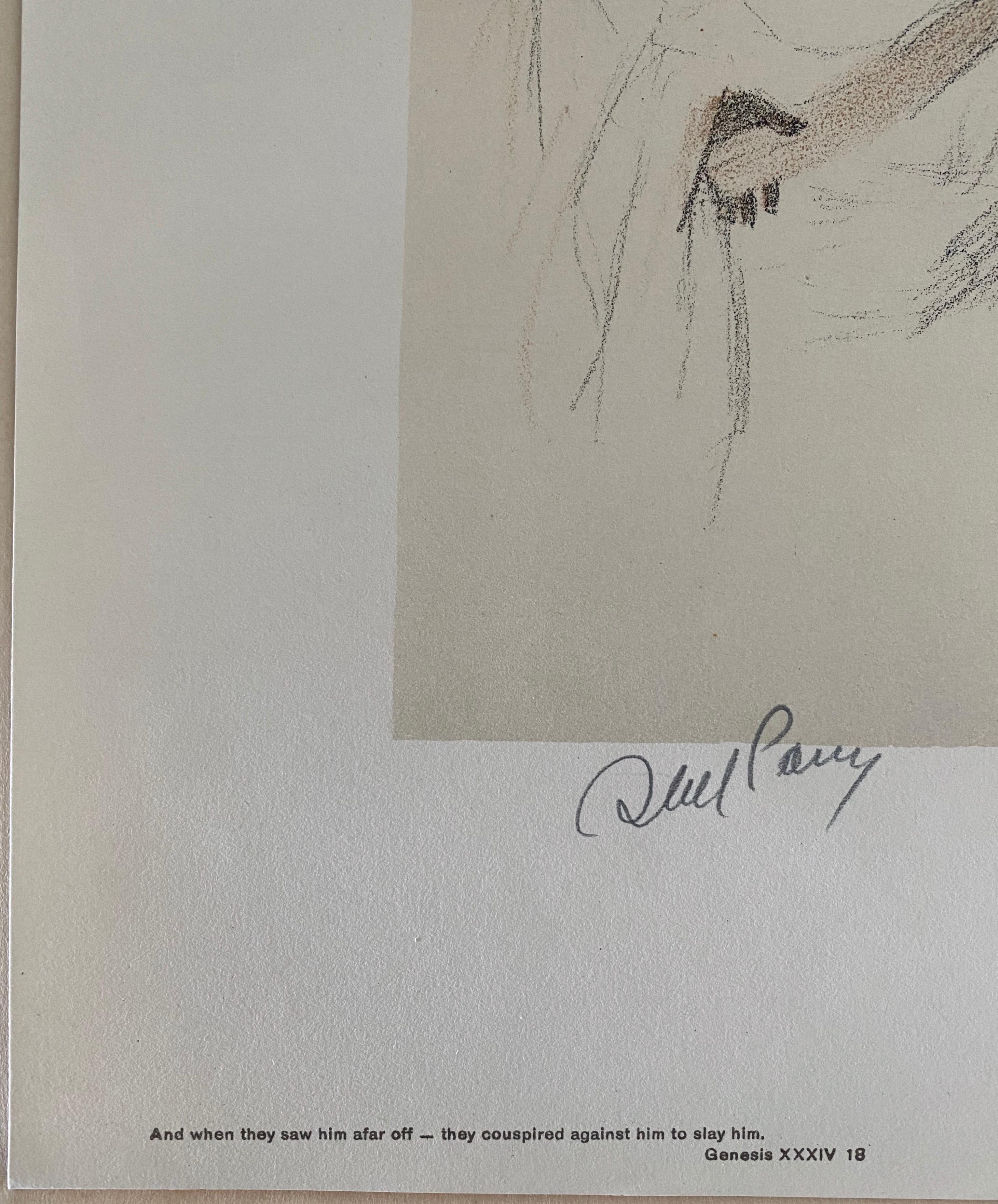 Abel Pann Israeli Bezalel Art School Litografia Judaica Stampa biblica Arte ebraica in vendita 5
