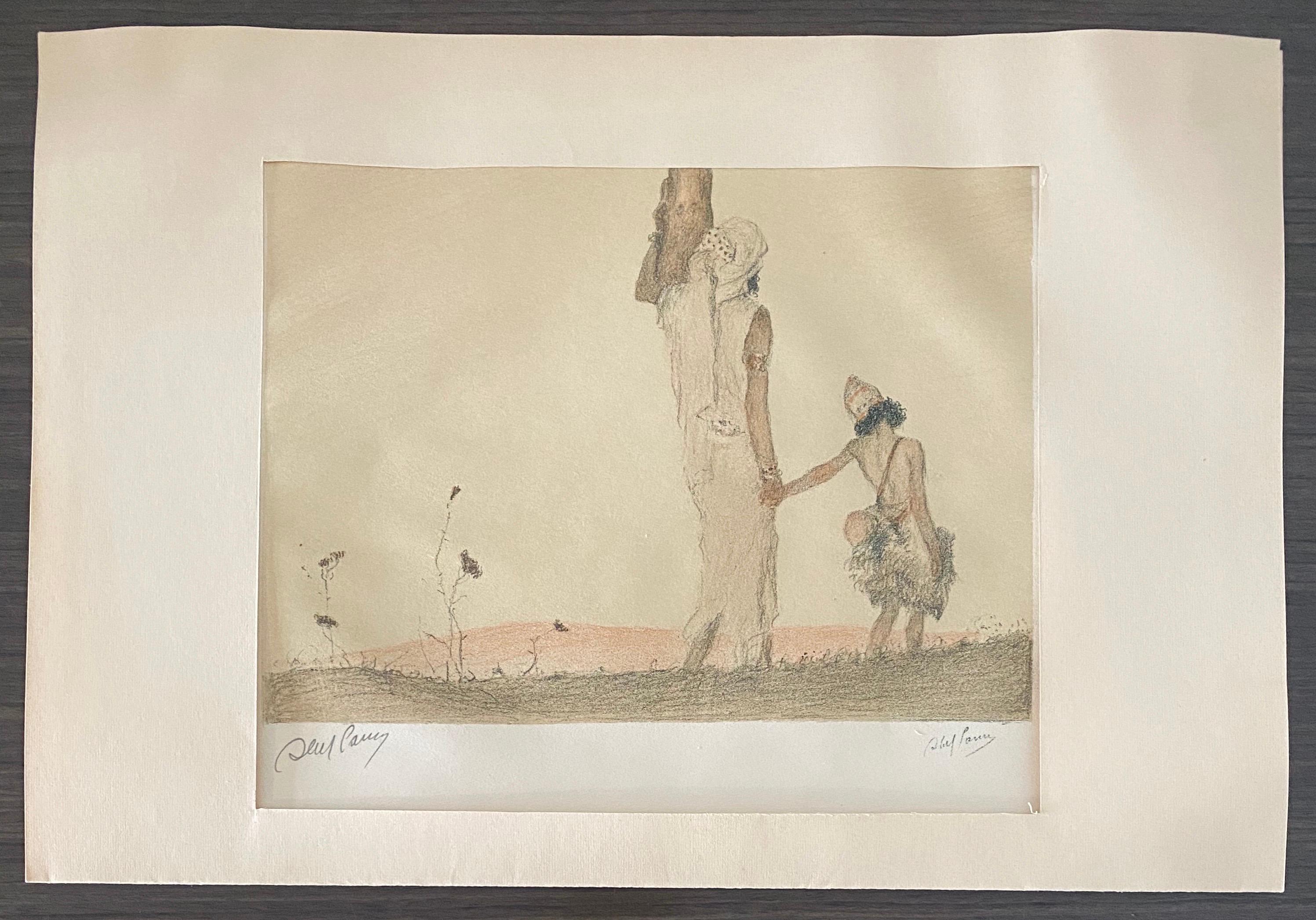 Abel Pann Israeli Bezalel Art School Litografia Judaica Stampa biblica Arte ebraica in vendita 7