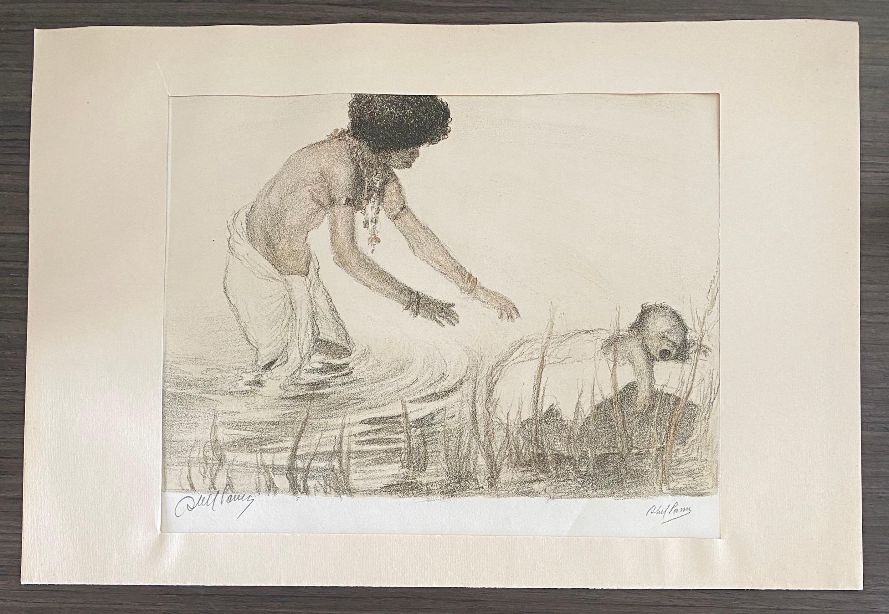 Abel Pann Israeli Bezalel Art School Litografia Judaica Stampa biblica Arte ebraica in vendita 7