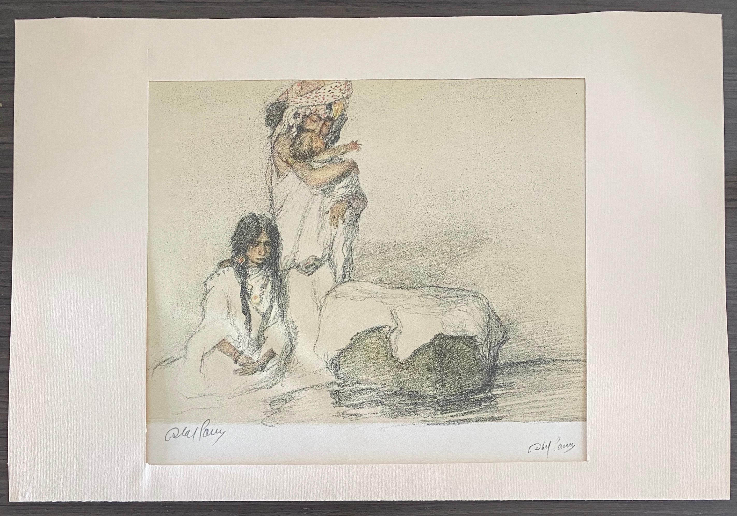 Abel Pann Israeli Bezalel Art School Litografia Judaica Stampa biblica Arte ebraica in vendita 8