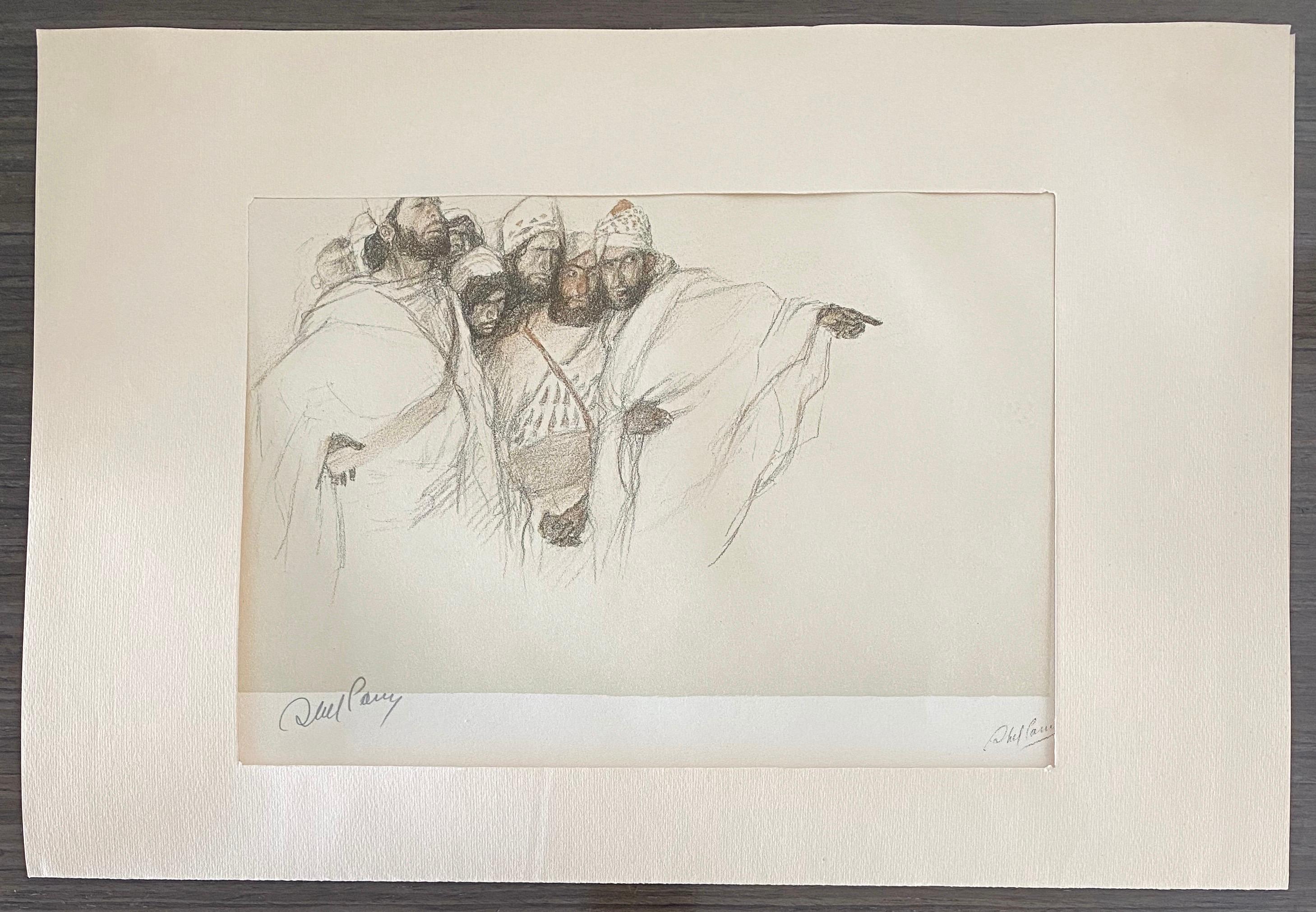 Abel Pann Israeli Bezalel Art School Litografia Judaica Stampa biblica Arte ebraica in vendita 8
