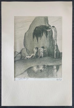 Abel Pann Israeli Bezalel School Lithograph Judaica Biblical Print Jewish Art